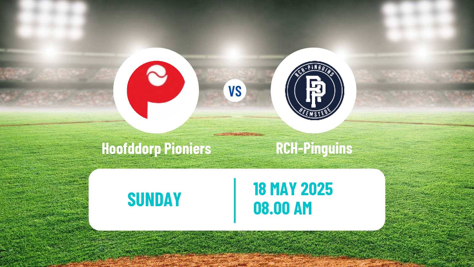 Baseball Dutch Hoofdklasse Baseball Hoofddorp Pioniers - RCH-Pinguins