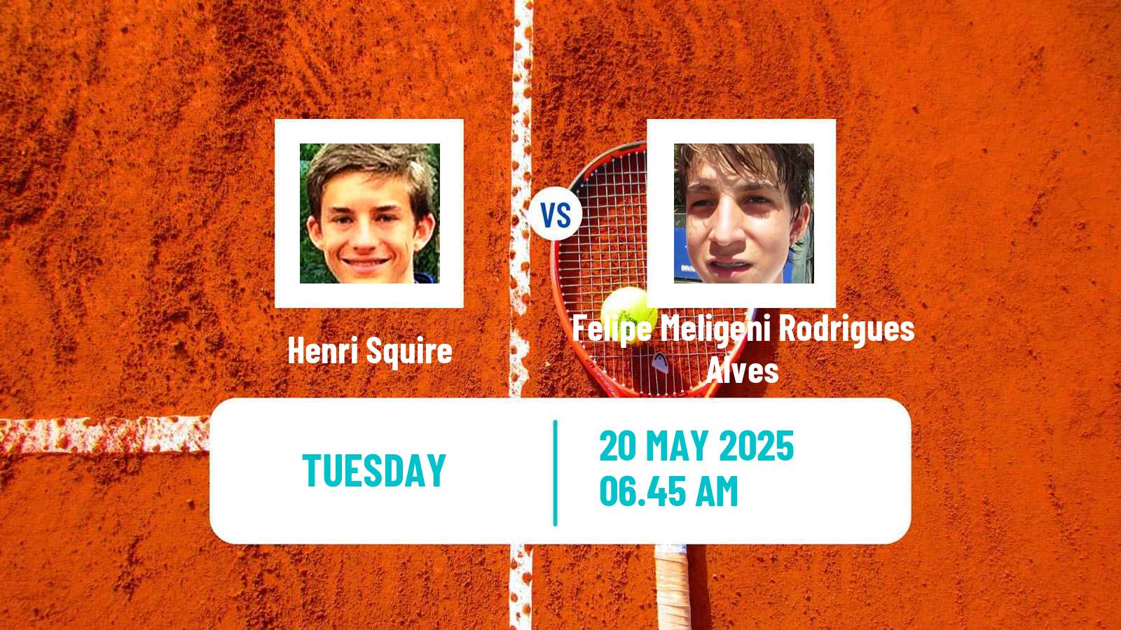Tennis ATP Roland Garros Henri Squire - Felipe Meligeni Rodrigues Alves