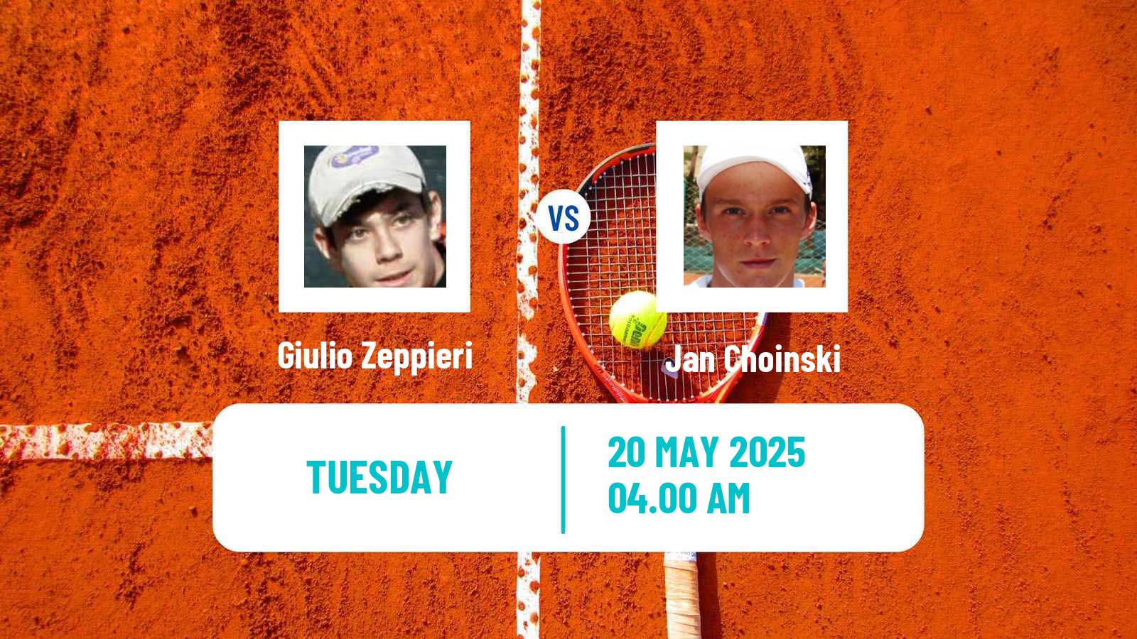 Tennis ATP Roland Garros Giulio Zeppieri - Jan Choinski