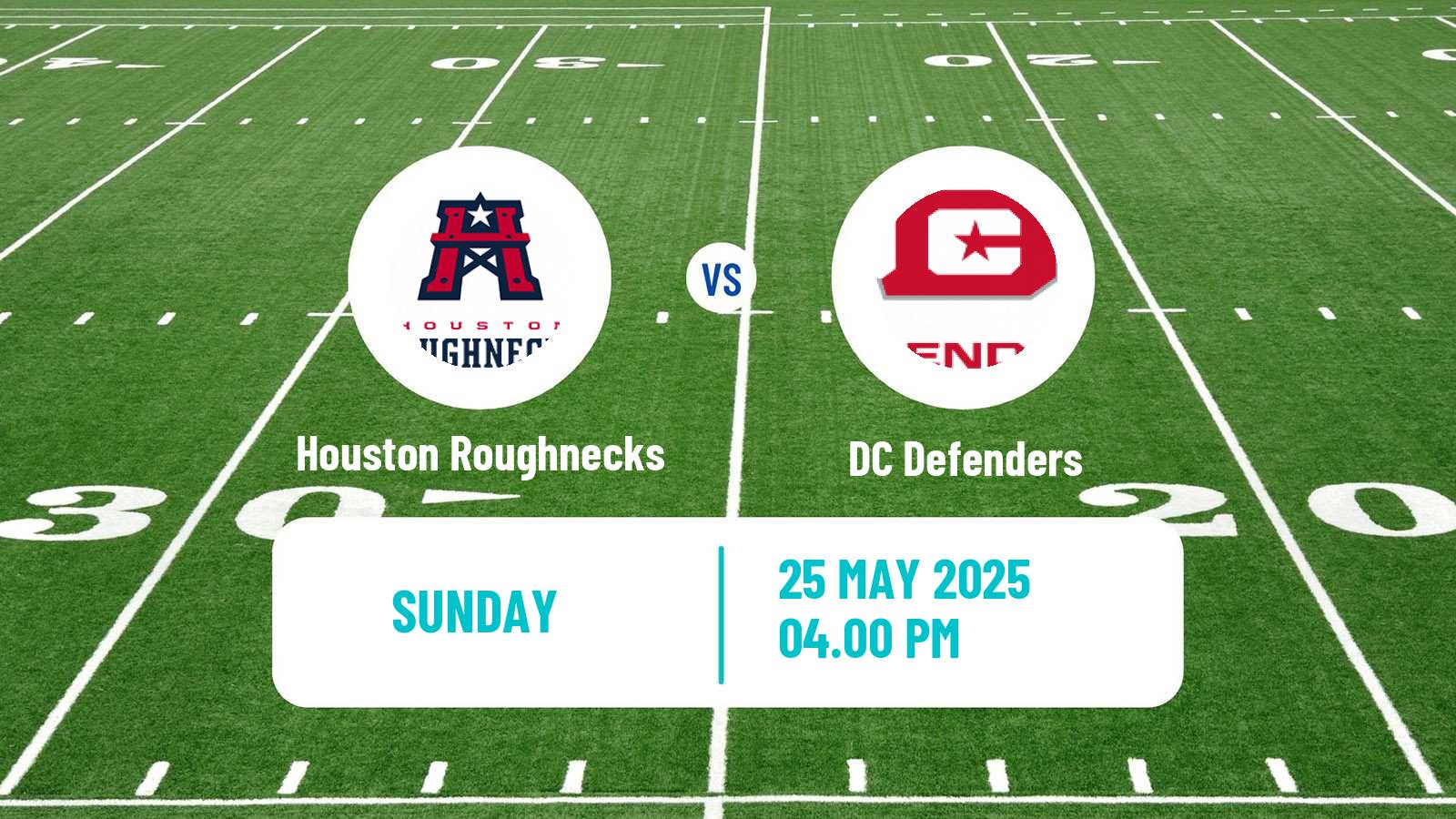 American football UFL Houston Roughnecks - DC Defenders