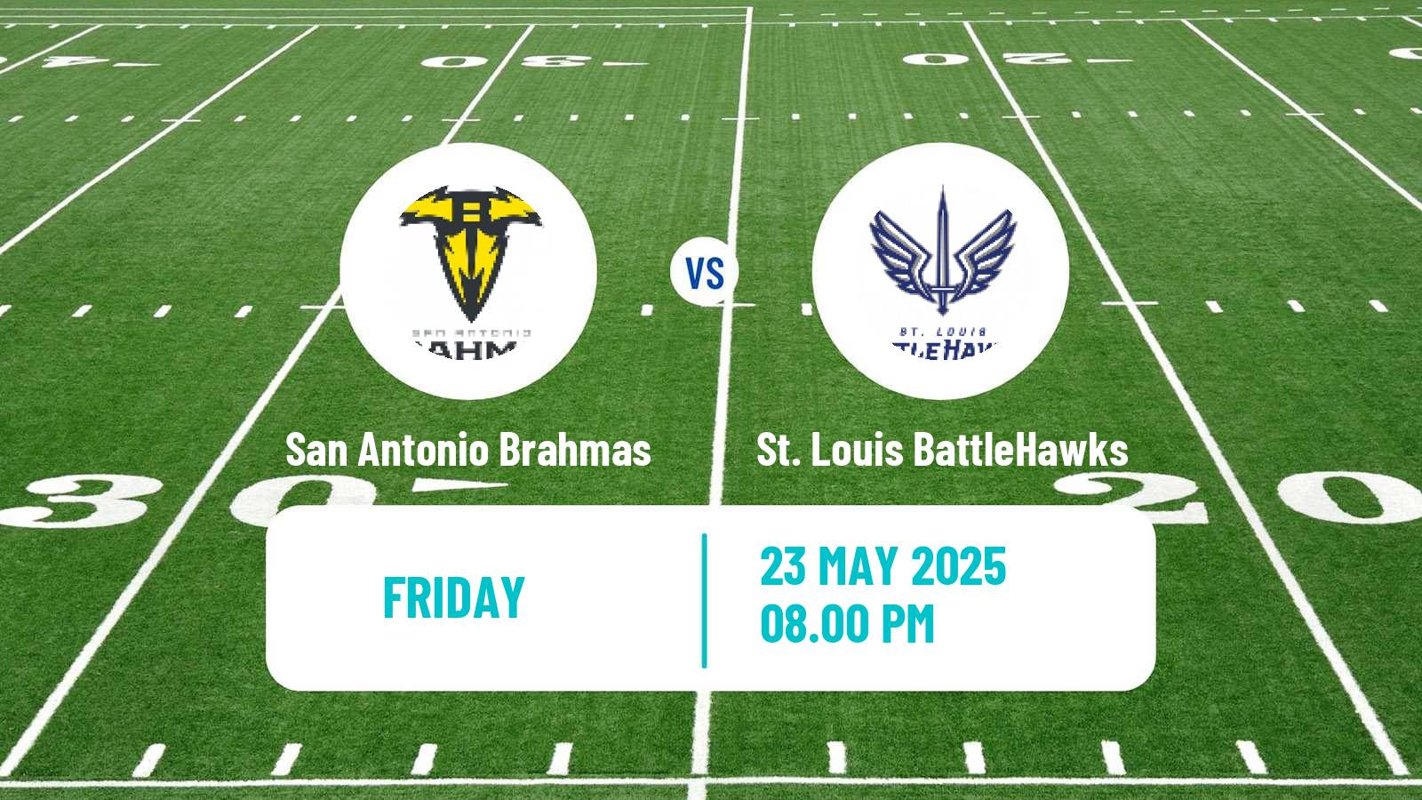 American football UFL San Antonio Brahmas - St. Louis BattleHawks