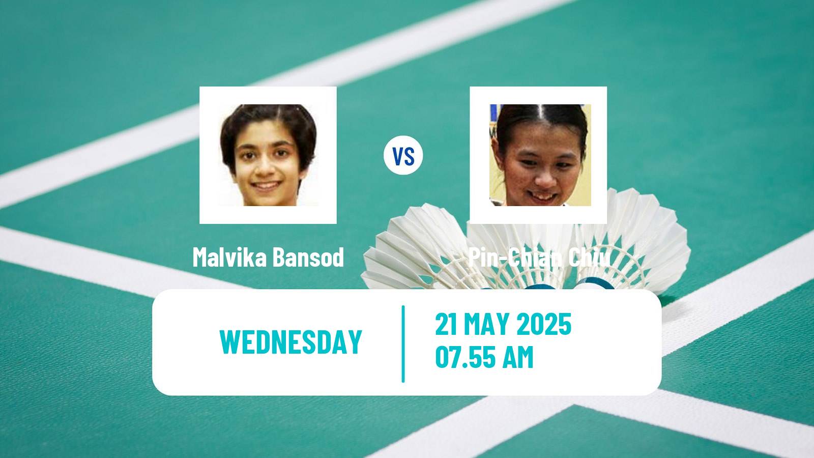 Badminton BWF World Tour Malaysia Masters Women Malvika Bansod - Pin-Chian Chiu