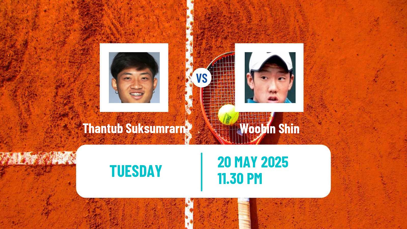 Tennis ITF M15 Andong Men Thantub Suksumrarn - Woobin Shin