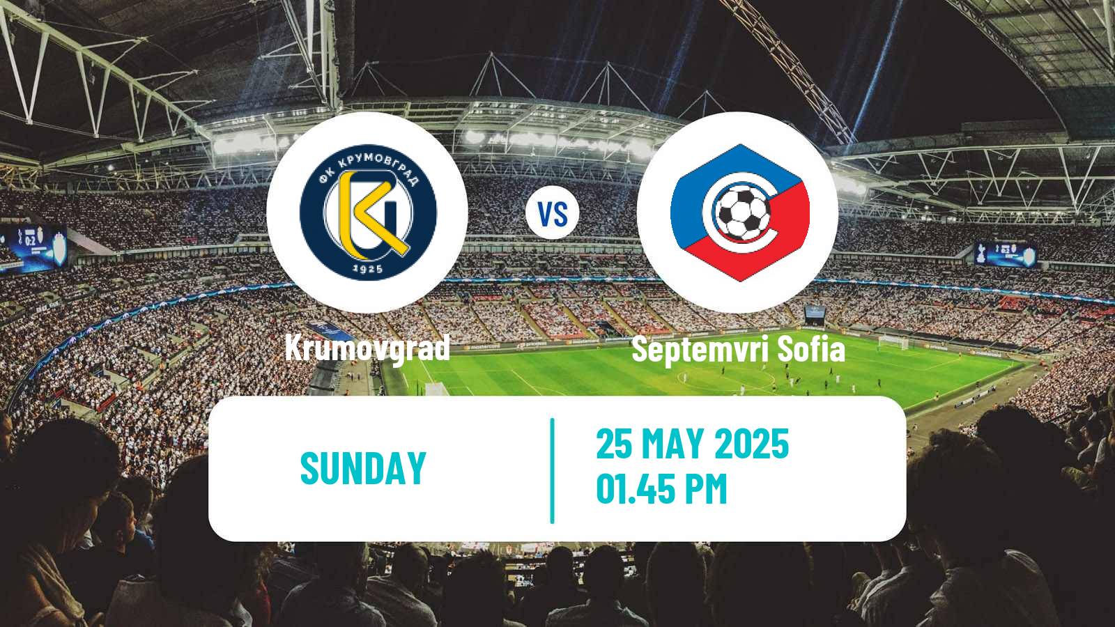 Soccer Bulgarian Parva Liga Krumovgrad - Septemvri Sofia