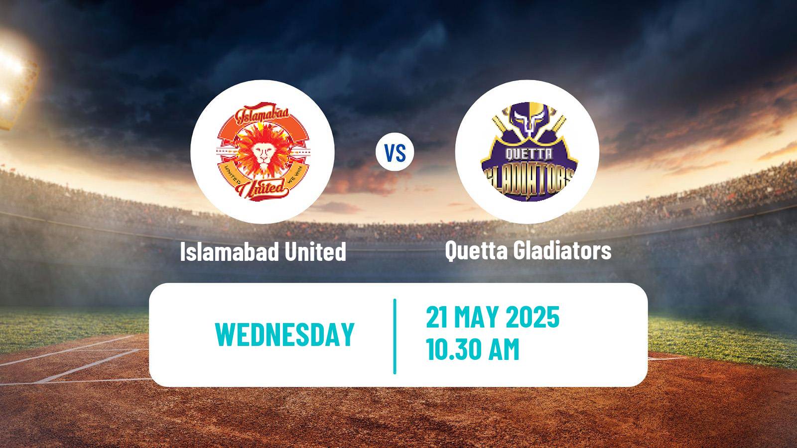 Cricket Pakistan Super League Cricket Islamabad United - Quetta Gladiators