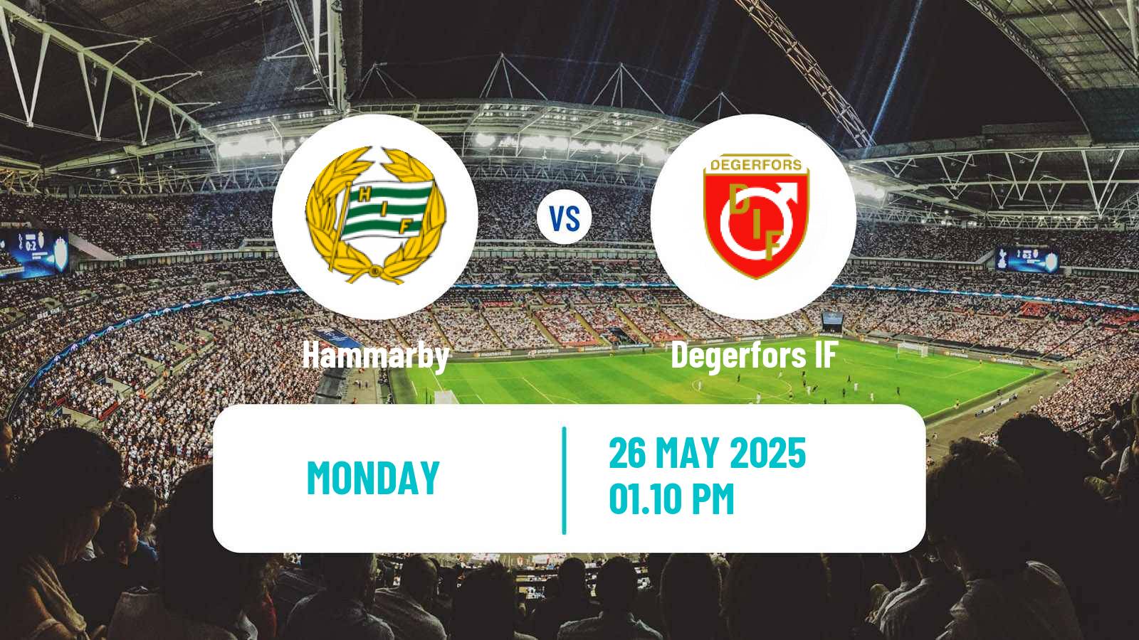 Soccer Swedish Allsvenskan Hammarby - Degerfors