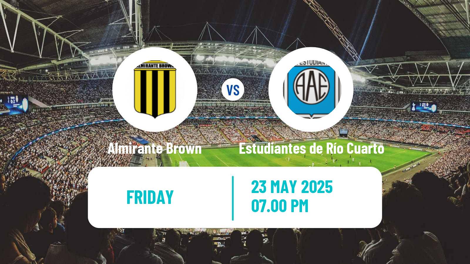 Soccer Argentinian Primera Nacional Almirante Brown - Estudiantes de Río Cuarto