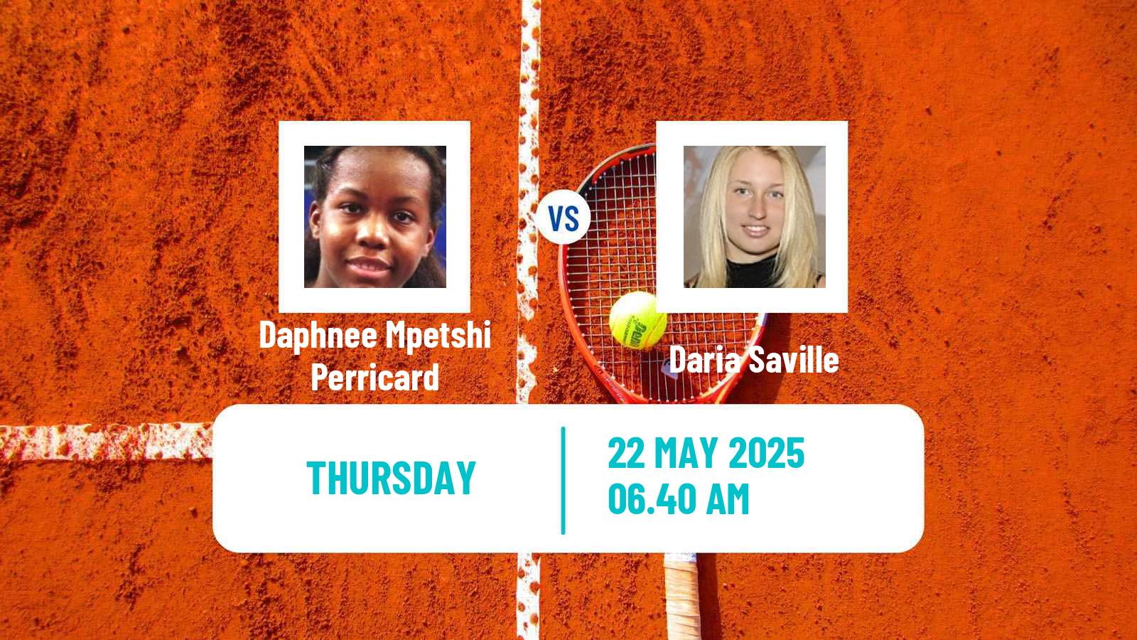 Tennis WTA Roland Garros Daphnee Mpetshi Perricard - Daria Saville