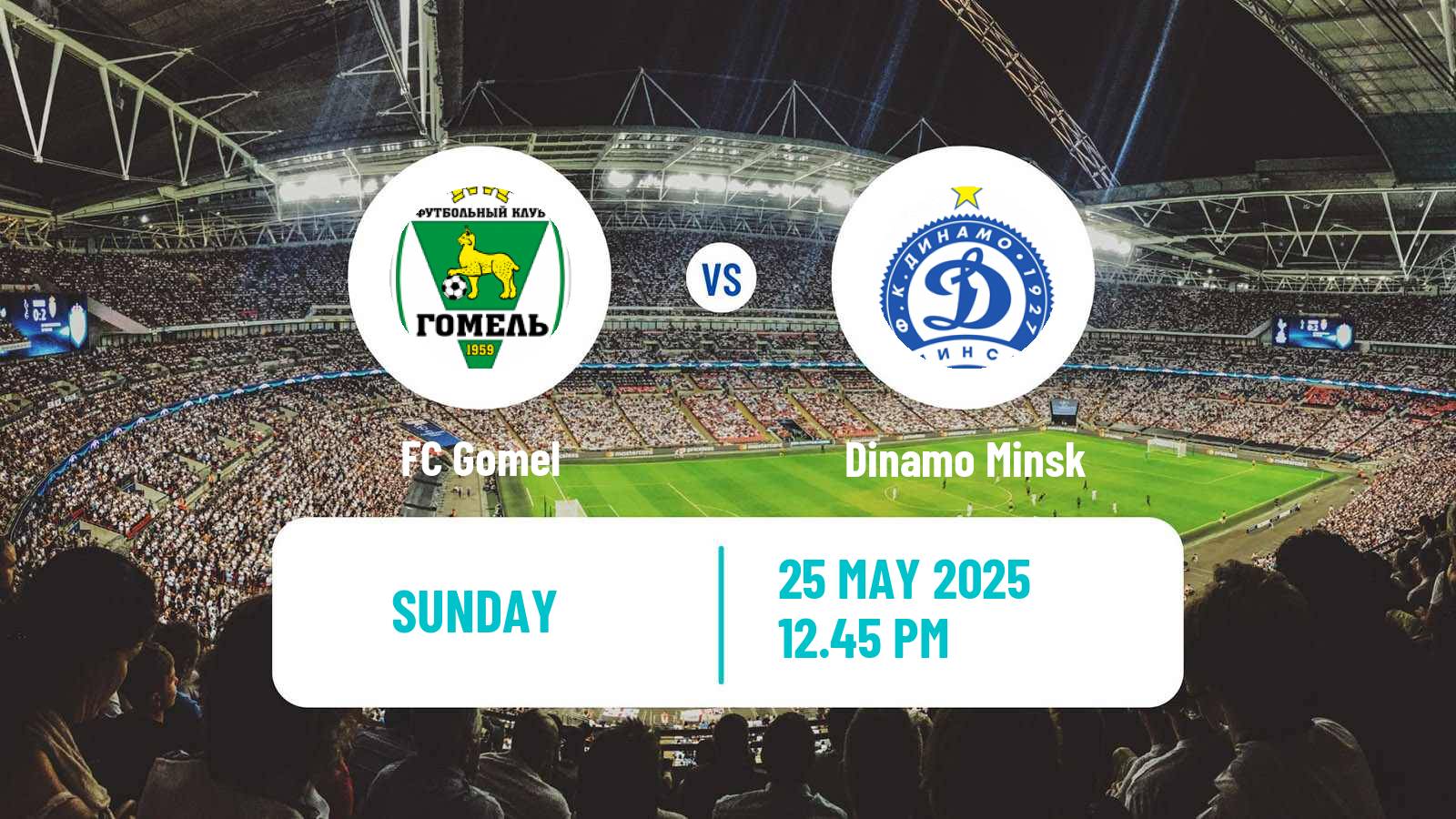 Soccer Belarusian Vysshaya Liga Gomel - Dinamo Minsk