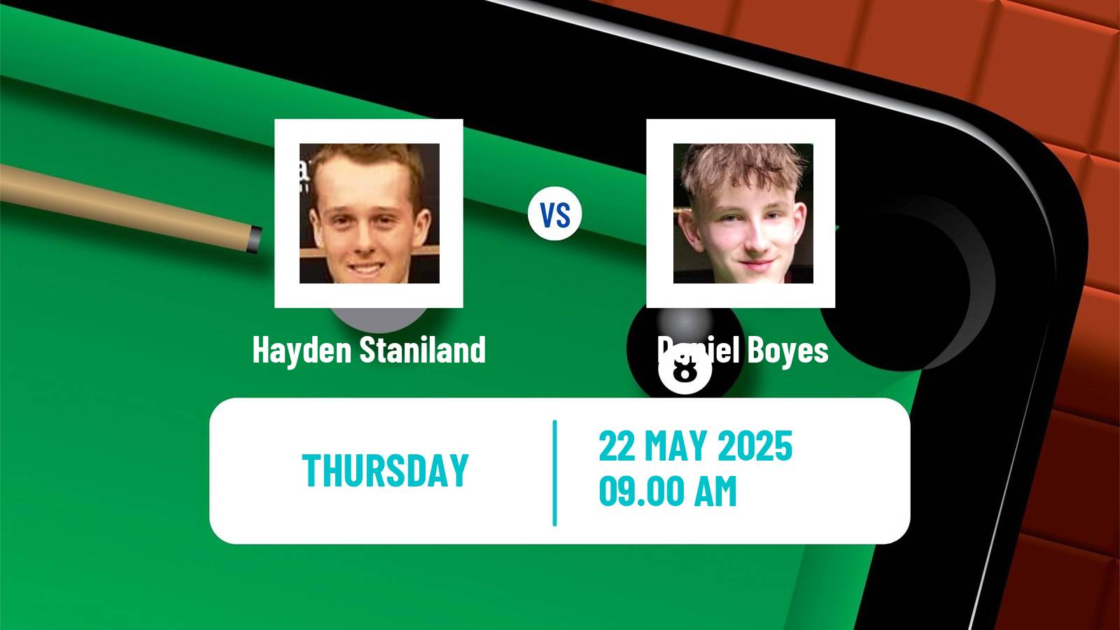 Snooker Qualifying School 1 Hayden Staniland - Daniel Boyes