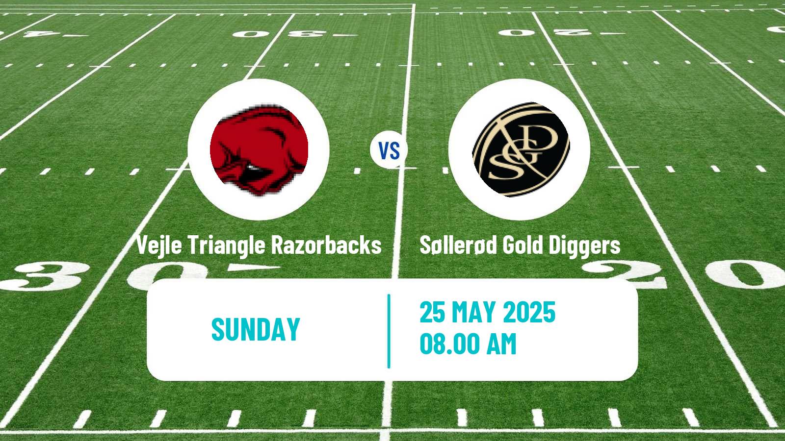 American football Danish National Ligaen American Football Vejle Triangle Razorbacks - Søllerød Gold Diggers