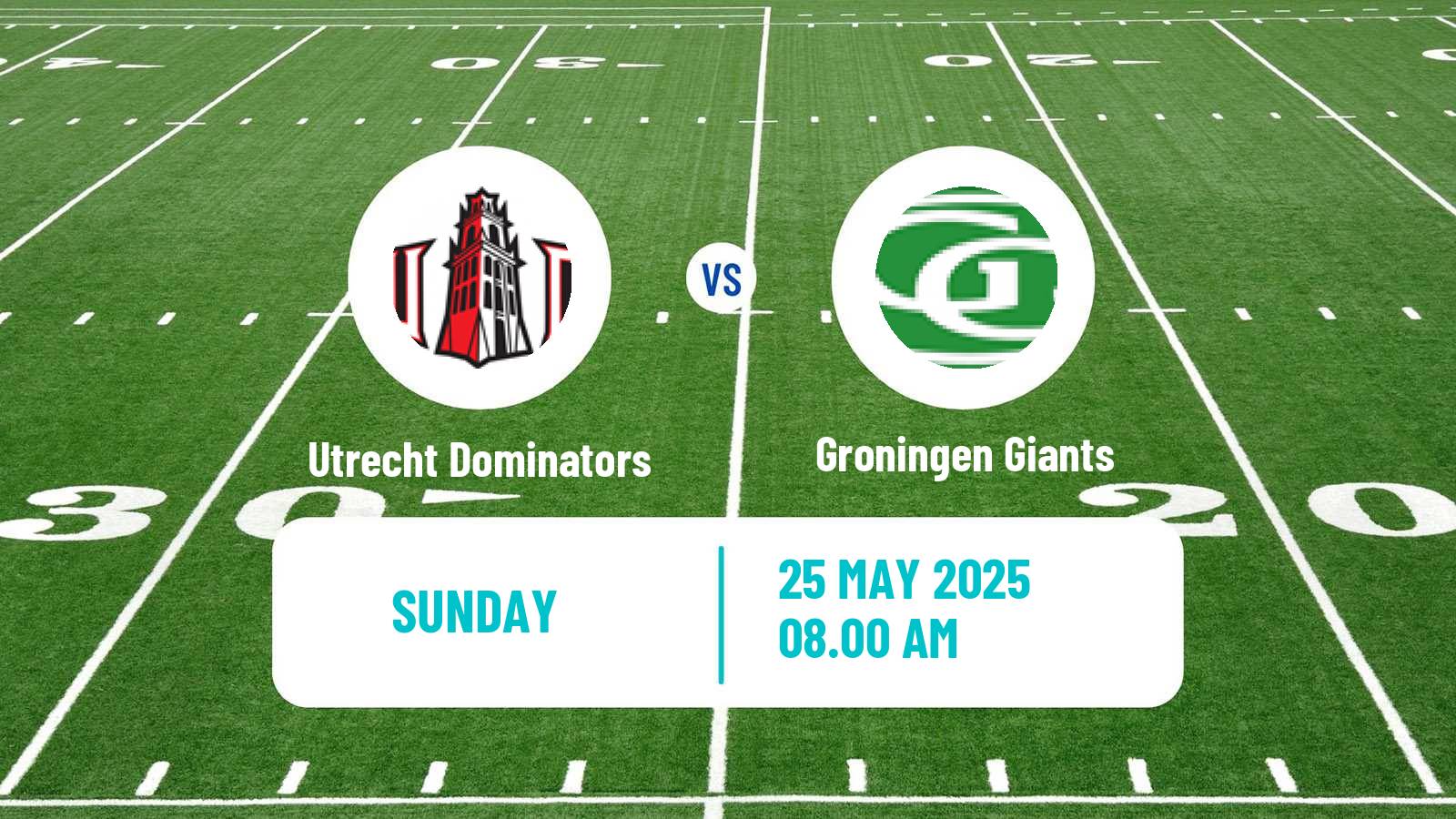 American football Dutch Eredivisie American Football Utrecht Dominators - Groningen Giants