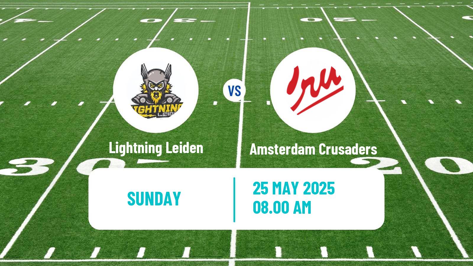 American football Dutch Eredivisie American Football Lightning Leiden - Amsterdam Crusaders