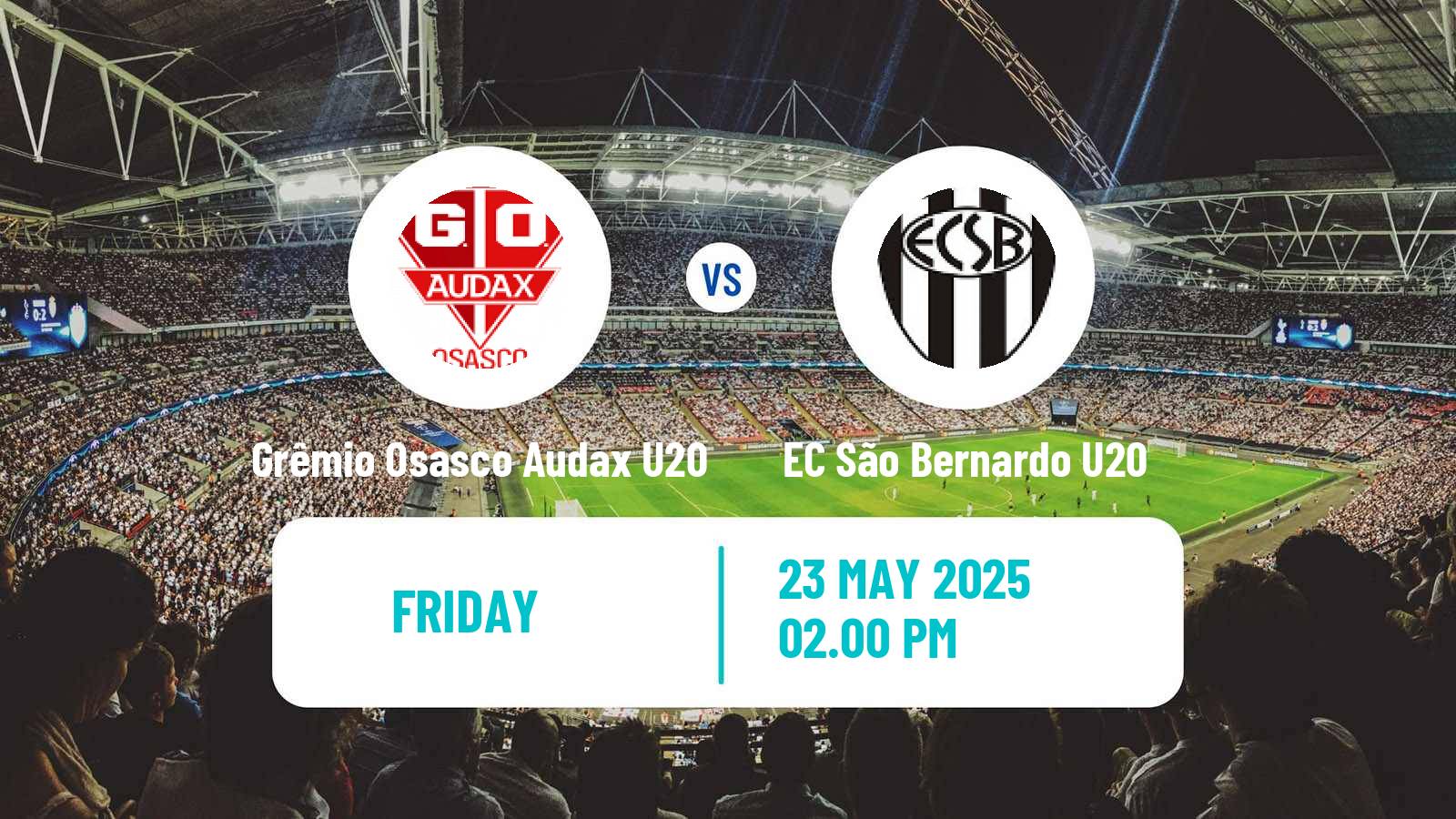 Soccer Brazilian Paulista U20 Grêmio Osasco Audax U20 - EC São Bernardo U20