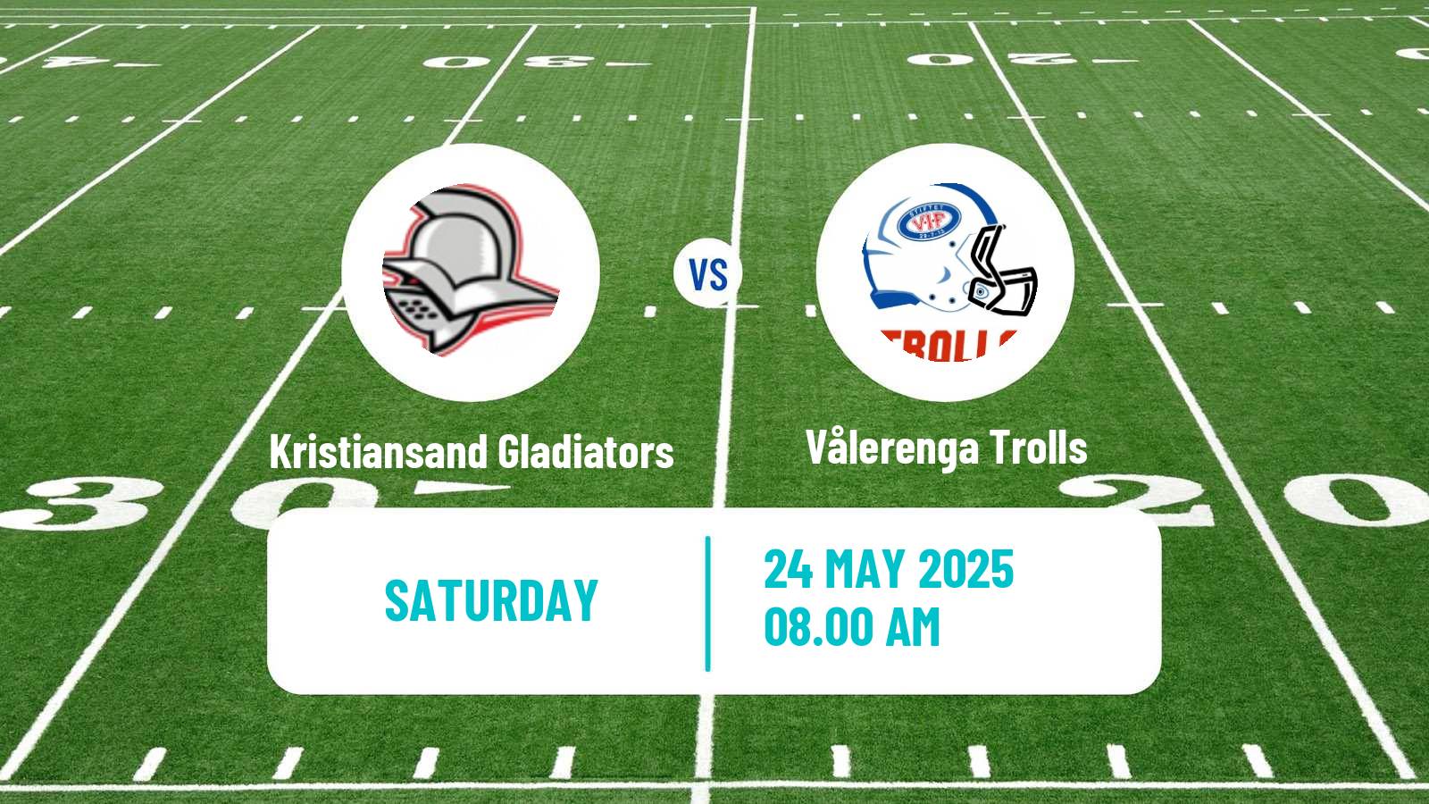 American football Norwagein Eliteserien American Football Kristiansand Gladiators - Vålerenga Trolls