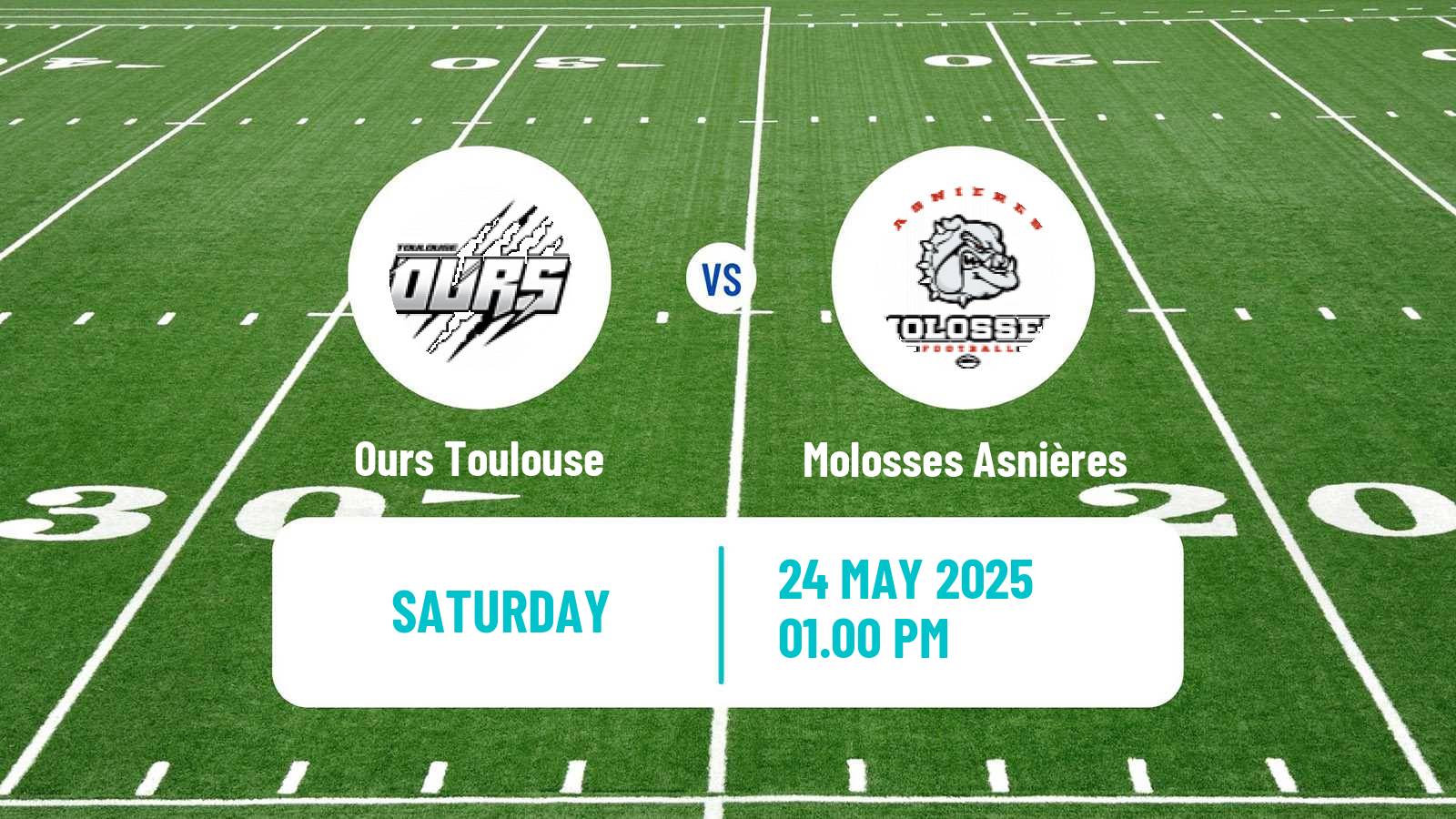 American football French Championnat Elite American Football Ours Toulouse - Molosses Asnières