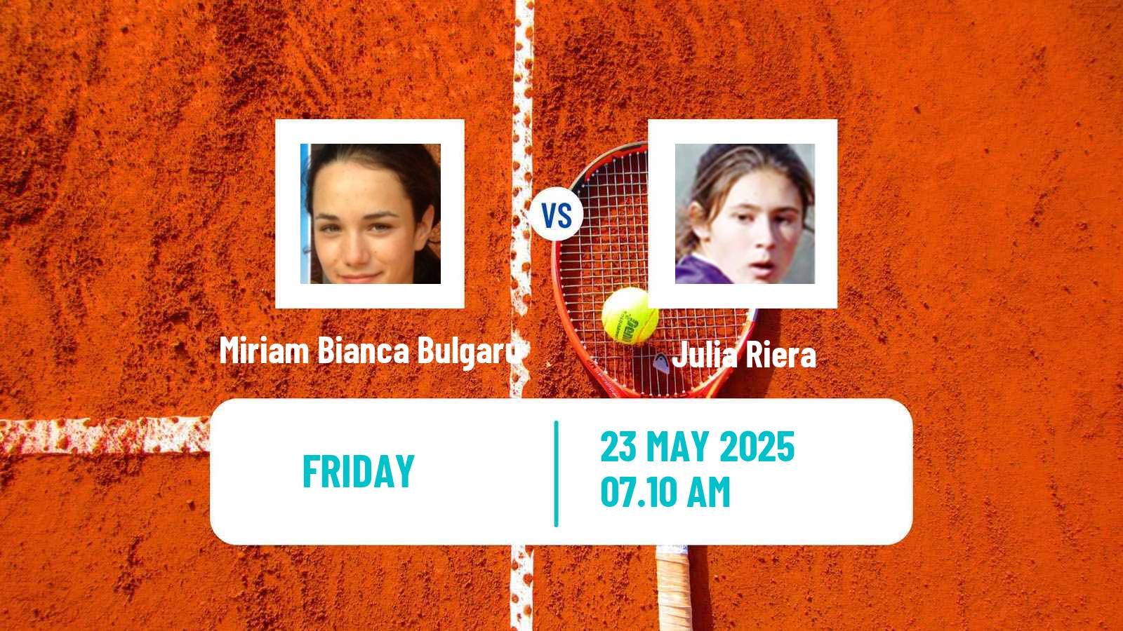Tennis WTA Roland Garros Miriam Bianca Bulgaru - Julia Riera