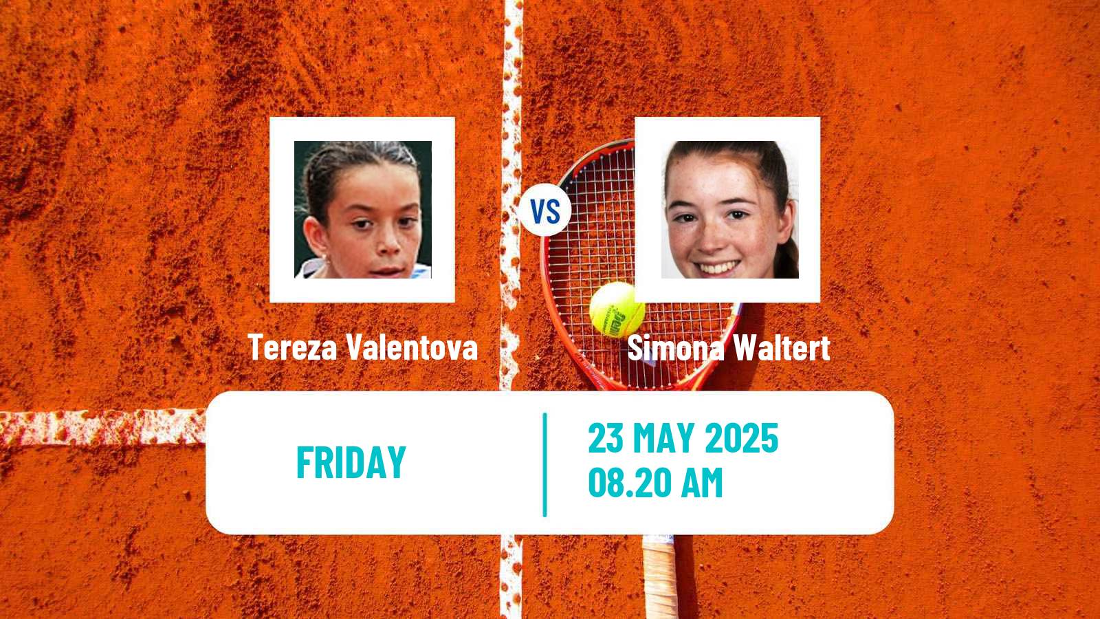 Tennis WTA Roland Garros Tereza Valentova - Simona Waltert