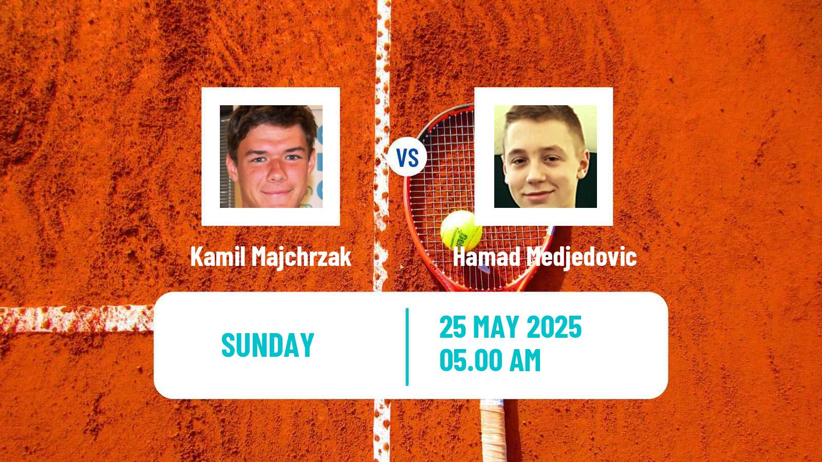 Tennis ATP Roland Garros Kamil Majchrzak - Hamad Medjedovic