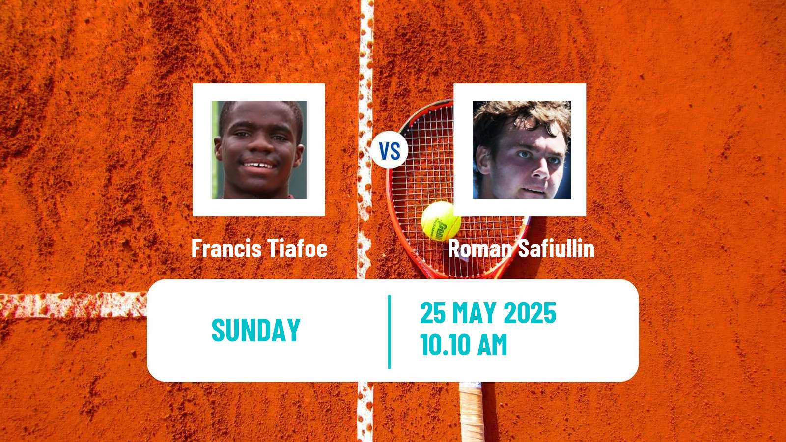 Tennis ATP Roland Garros Francis Tiafoe - Roman Safiullin