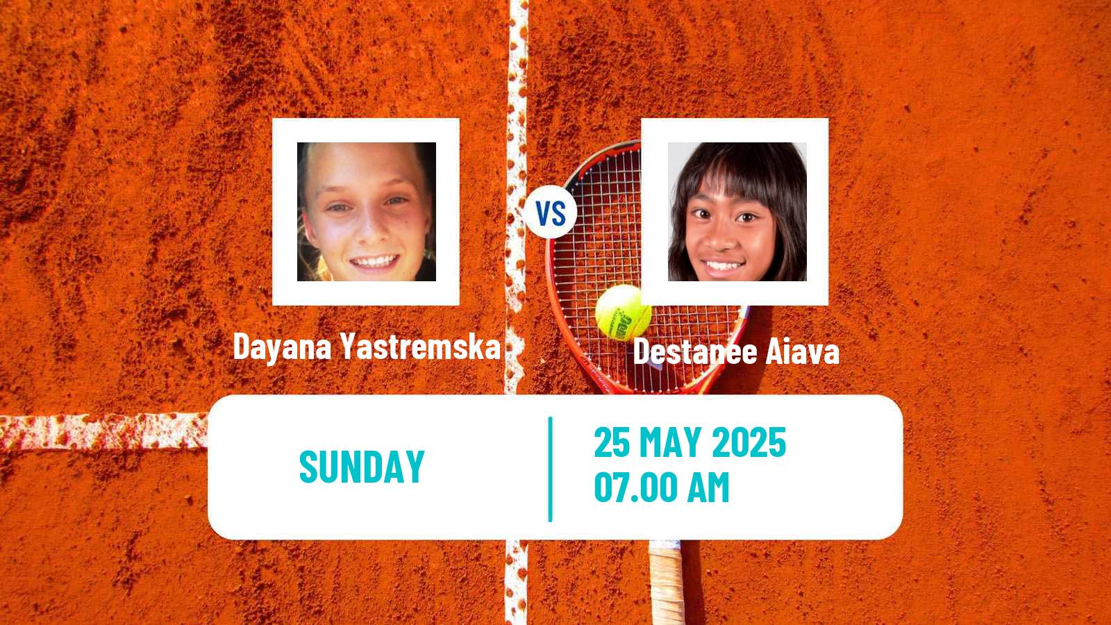 Tennis WTA Roland Garros Dayana Yastremska - Destanee Aiava