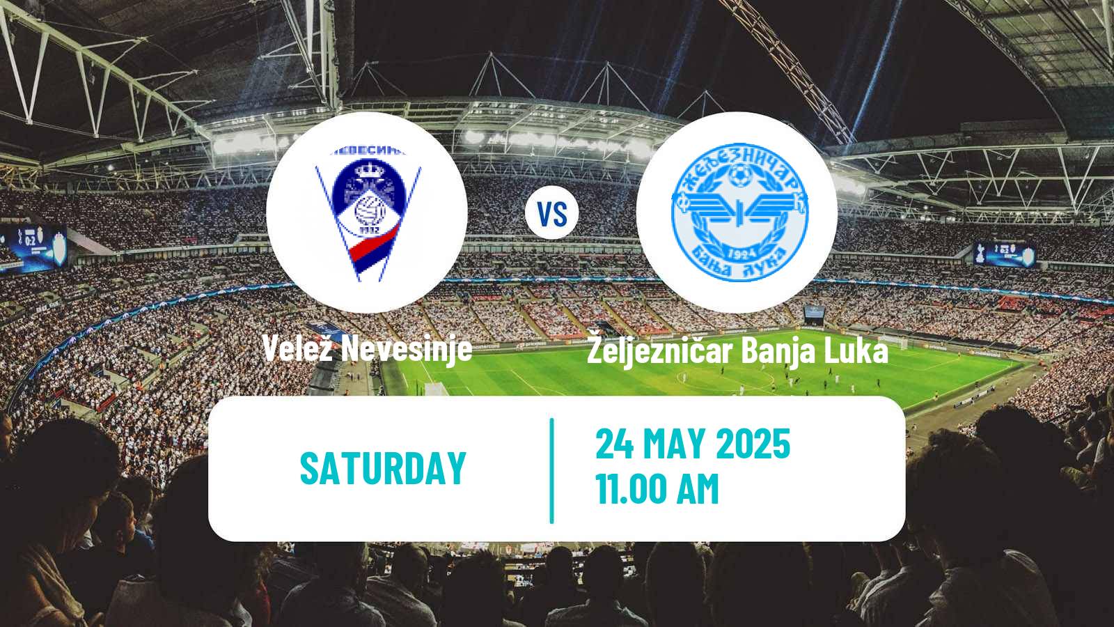 Soccer Bosnian Prva Liga RS Velež Nevesinje - Željezničar Banja Luka