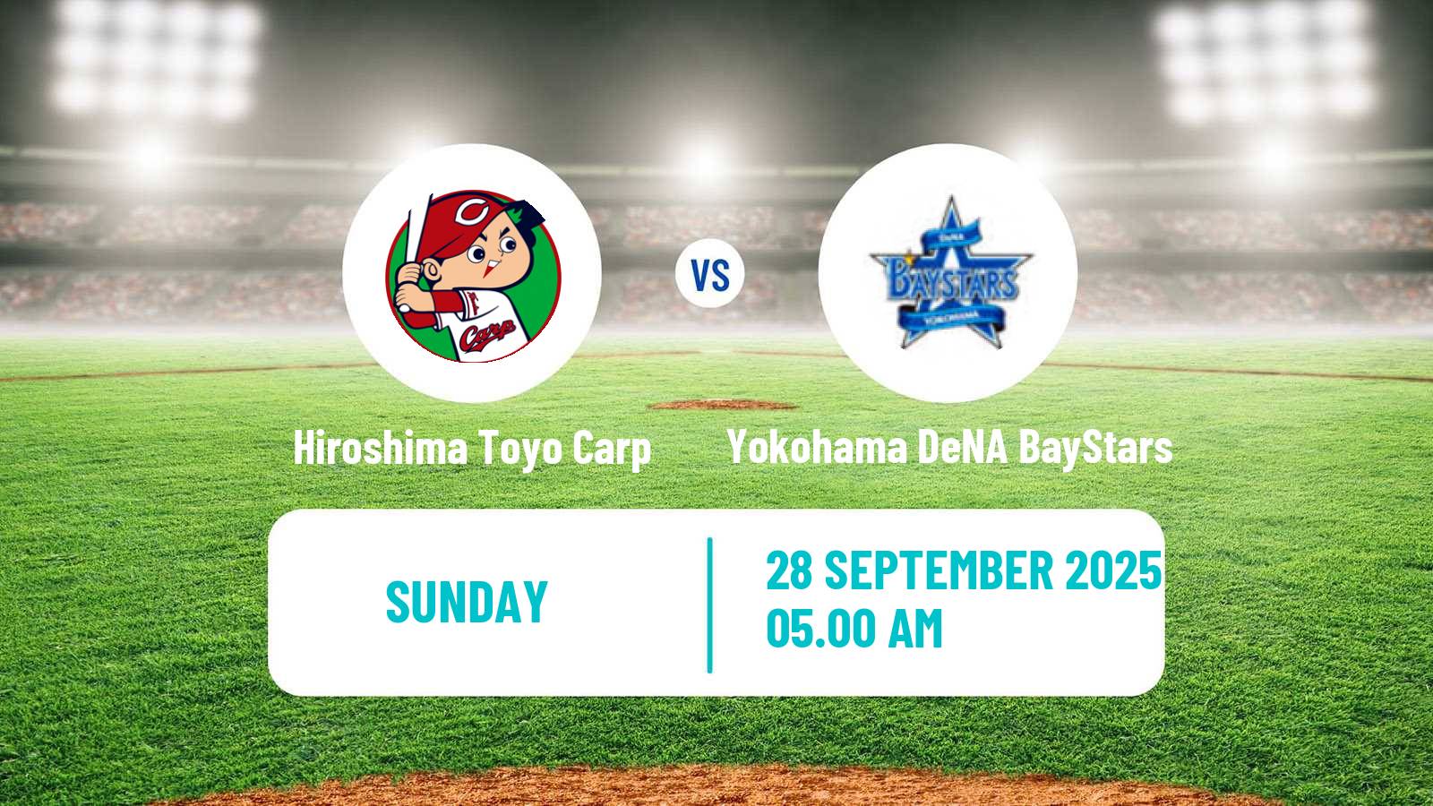 Baseball NPB Hiroshima Toyo Carp - Yokohama DeNA BayStars