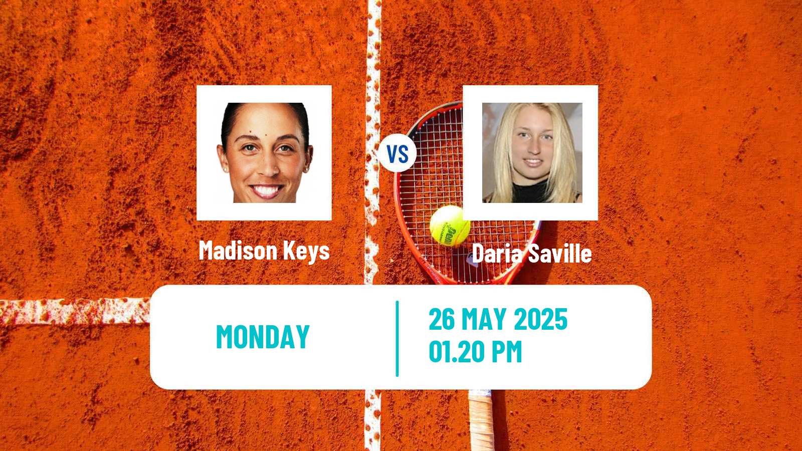 Tennis WTA Roland Garros Madison Keys - Daria Saville