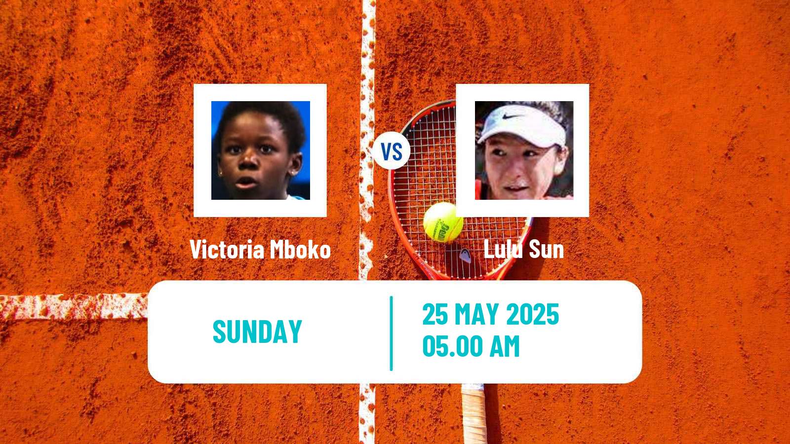 Tennis WTA Roland Garros Victoria Mboko - Lulu Sun