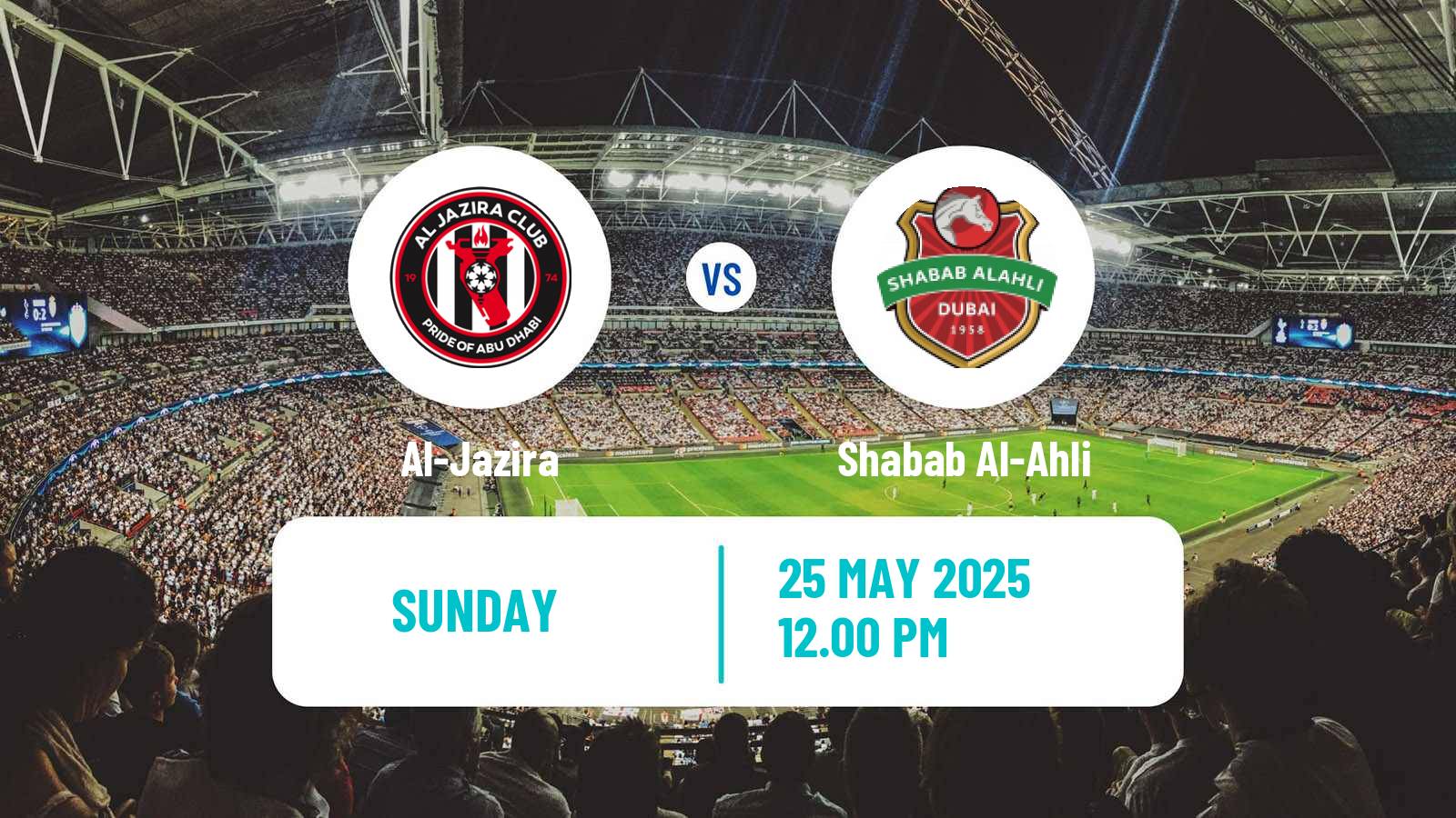 Soccer UAE Football League Al-Jazira - Shabab Al-Ahli
