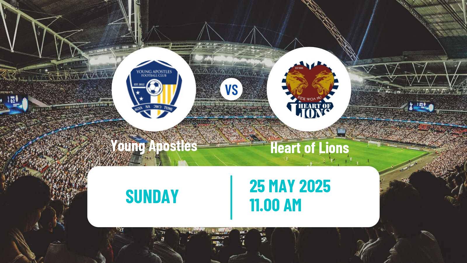 Soccer Ghanaian Premier League Young Apostles - Heart of Lions
