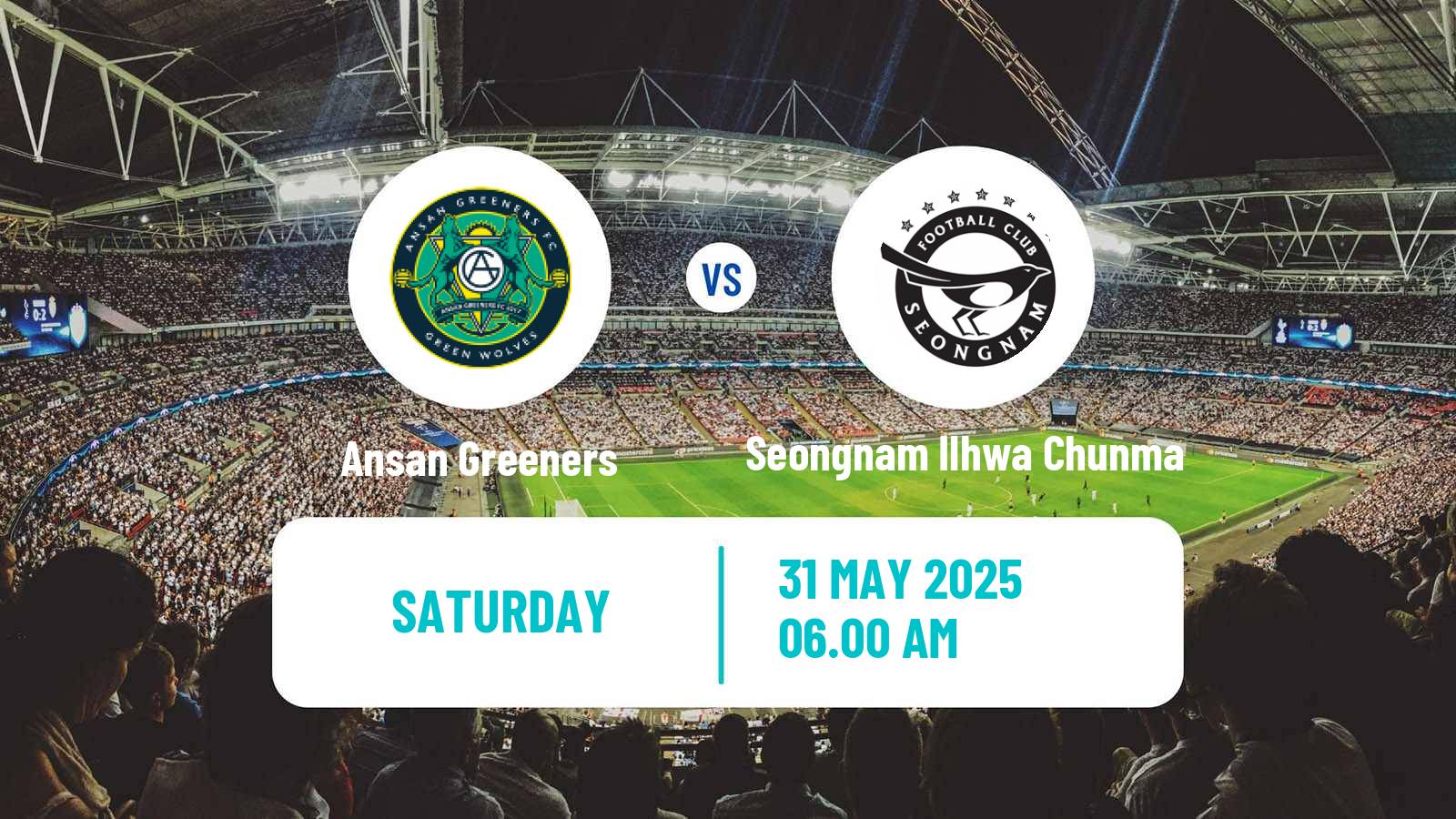 Soccer South Korean K-League 2 Ansan Greeners - Seongnam Ilhwa Chunma