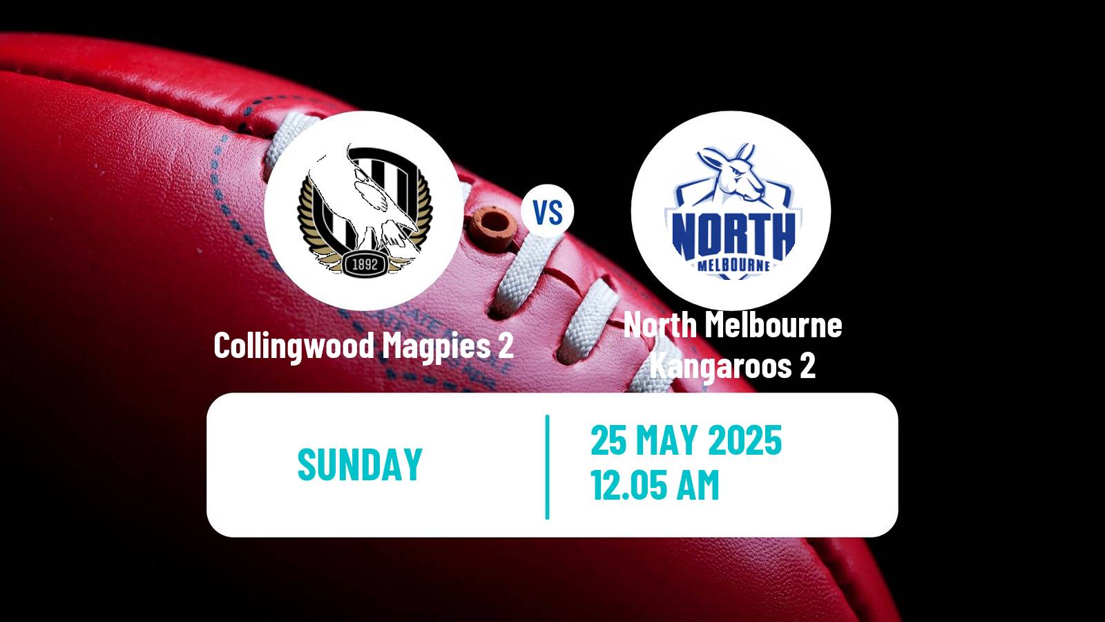 Aussie rules VFL Collingwood Magpies 2 - North Melbourne Kangaroos 2