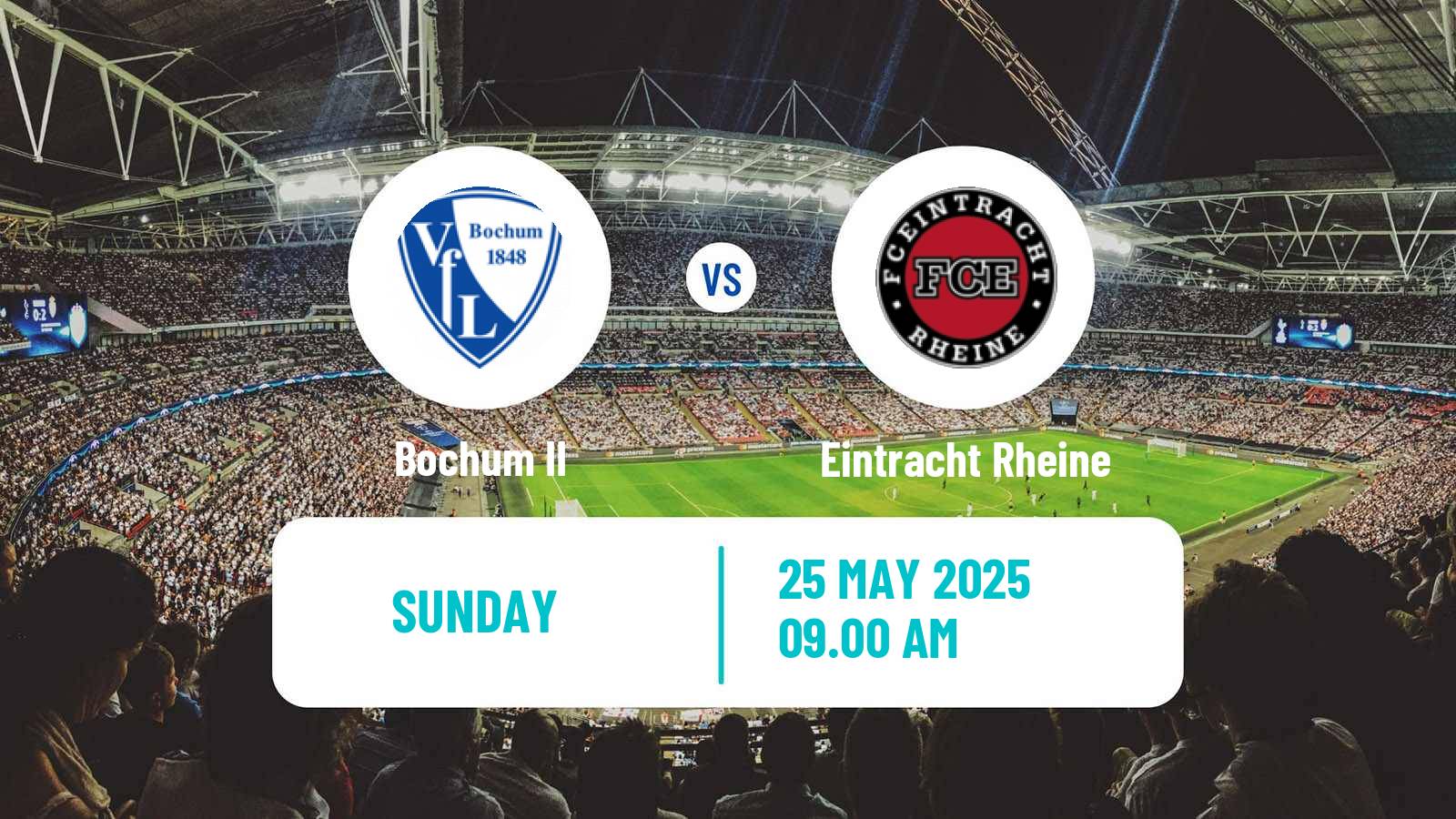 Soccer German Oberliga Westfalen Bochum II - Eintracht Rheine