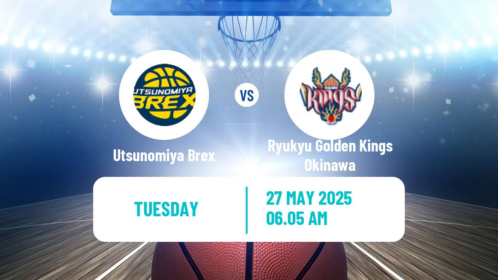 Basketball BJ League Utsunomiya Brex - Ryukyu Golden Kings Okinawa