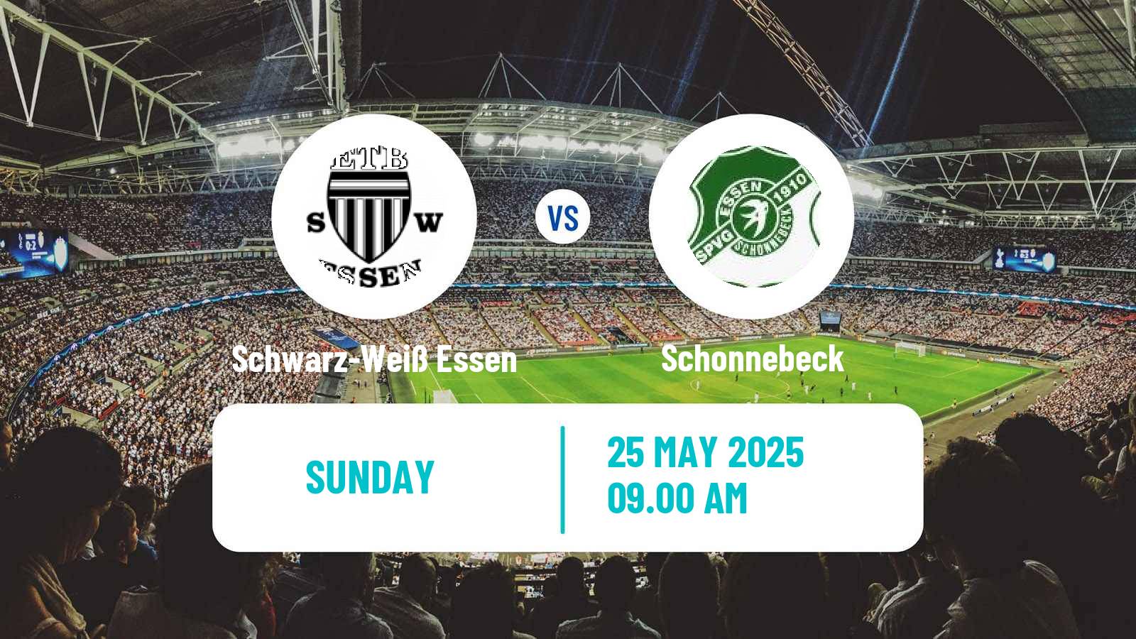 Soccer German Oberliga Niederrhein Schwarz-Weiß Essen - Schonnebeck