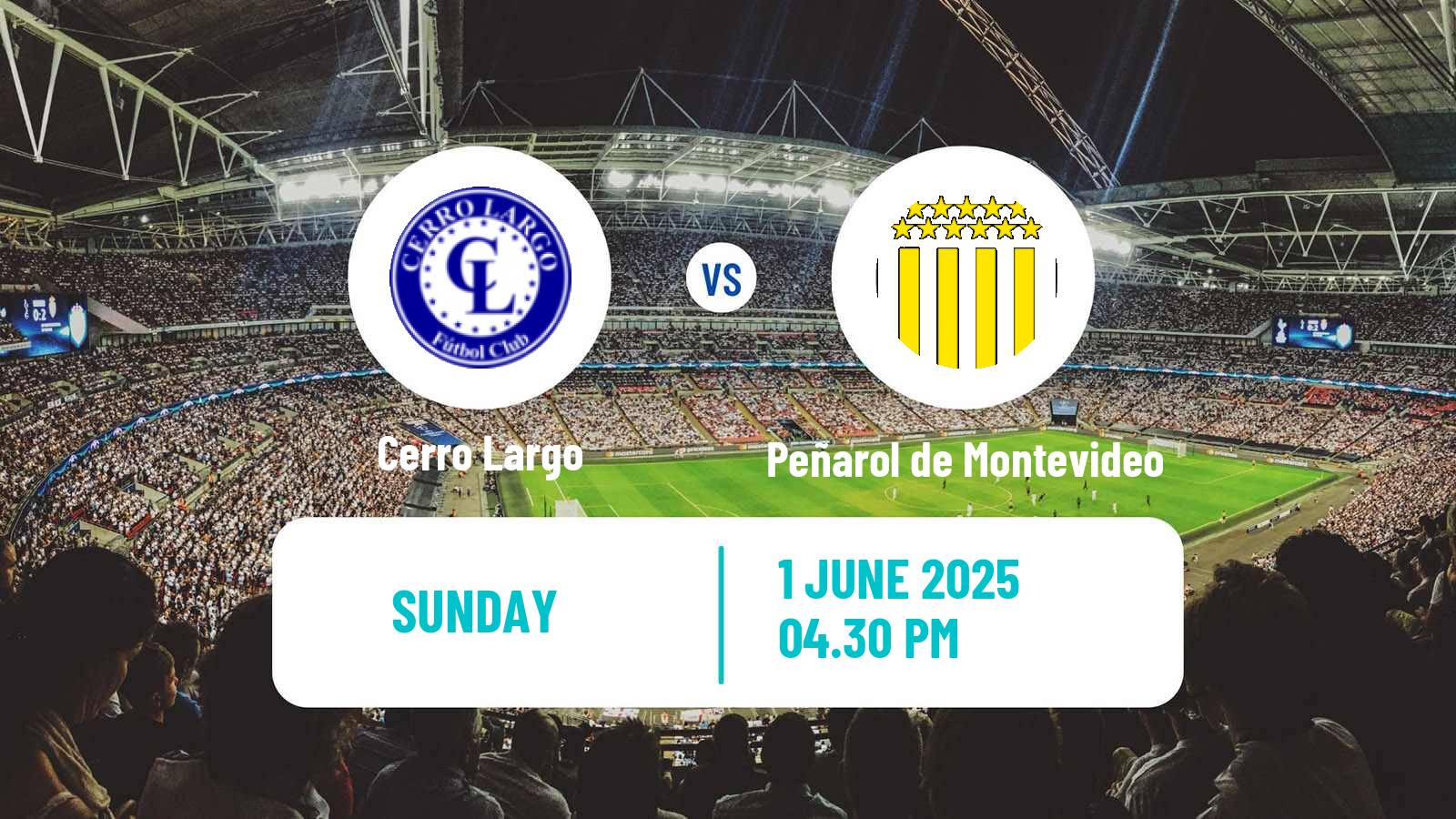 Soccer Uruguayan Primera Division Cerro Largo - Peñarol de Montevideo