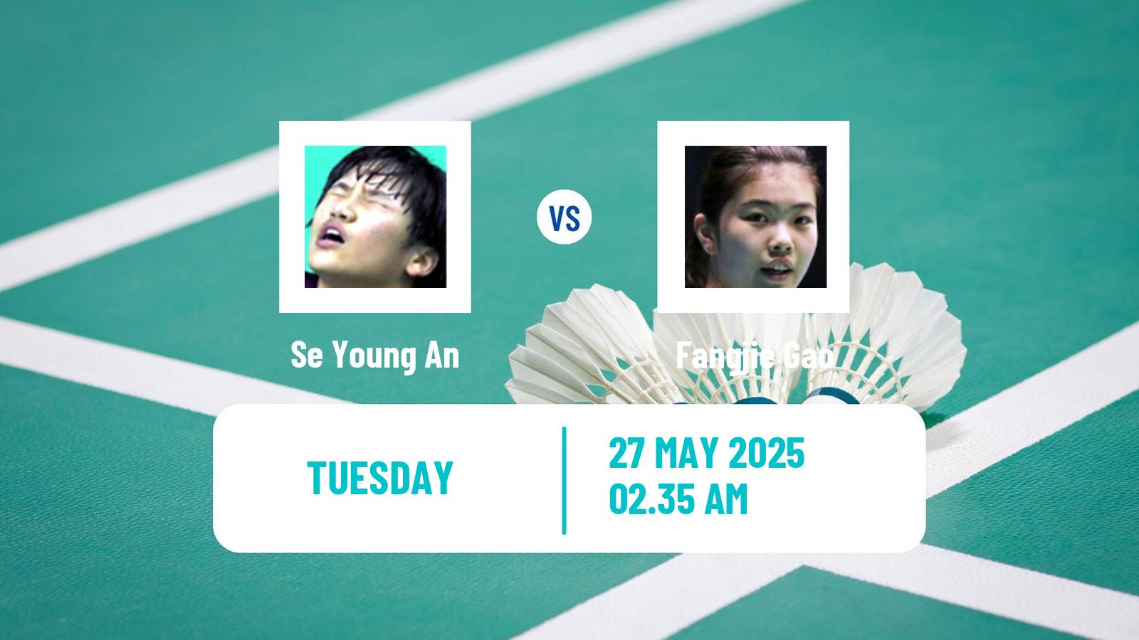 Badminton BWF World Tour Singapore Open Women Se Young An - Fangjie Gao