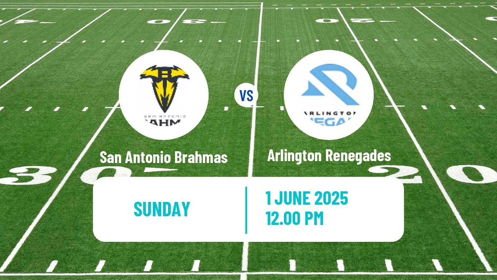 American football UFL San Antonio Brahmas - Arlington Renegades