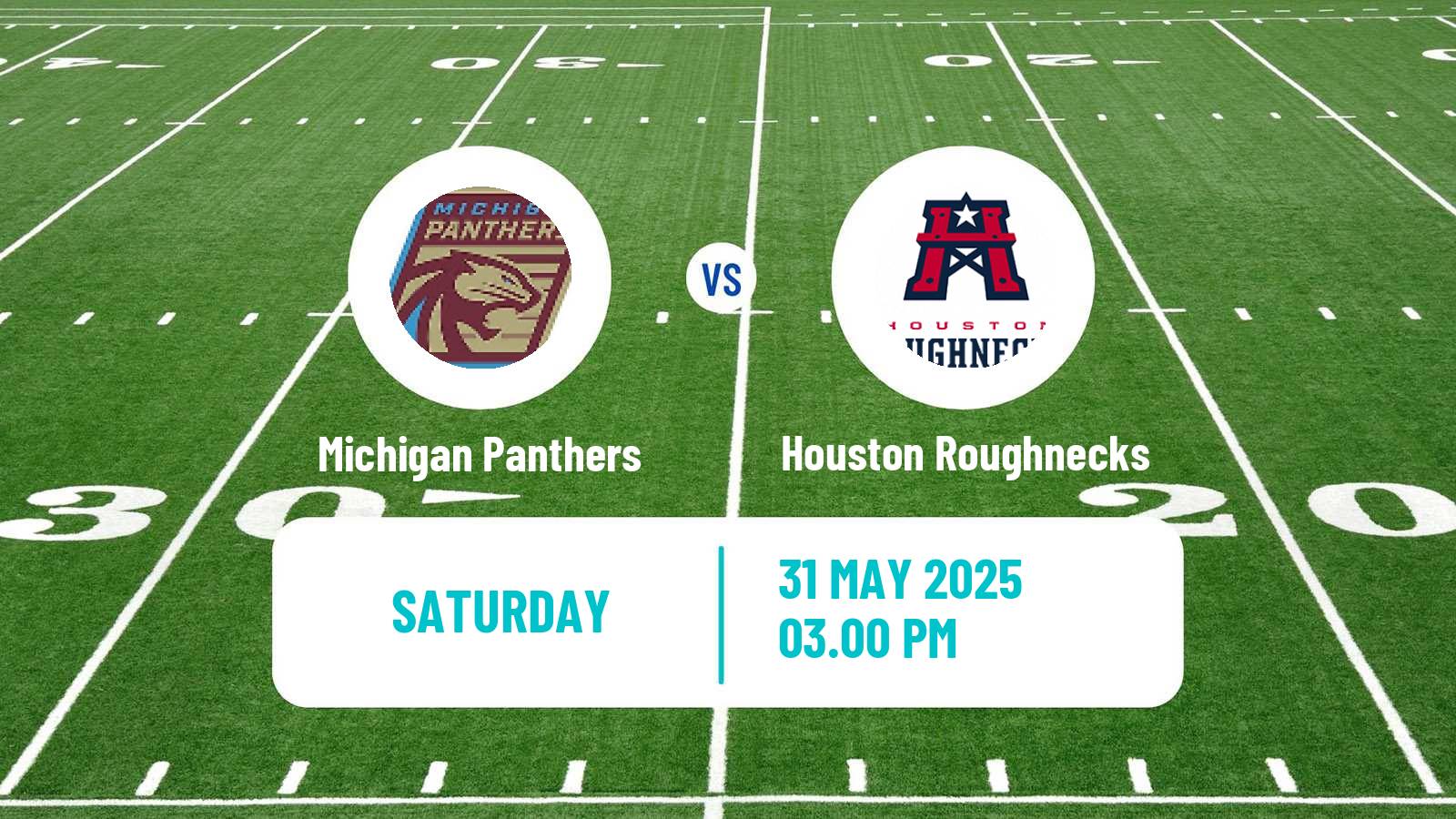 American football UFL Michigan Panthers - Houston Roughnecks