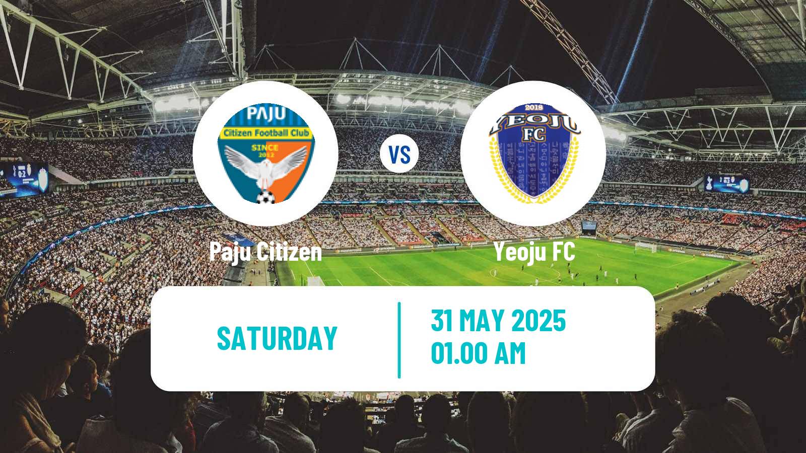 Soccer South Korean K3 League Paju Citizen - Yeoju