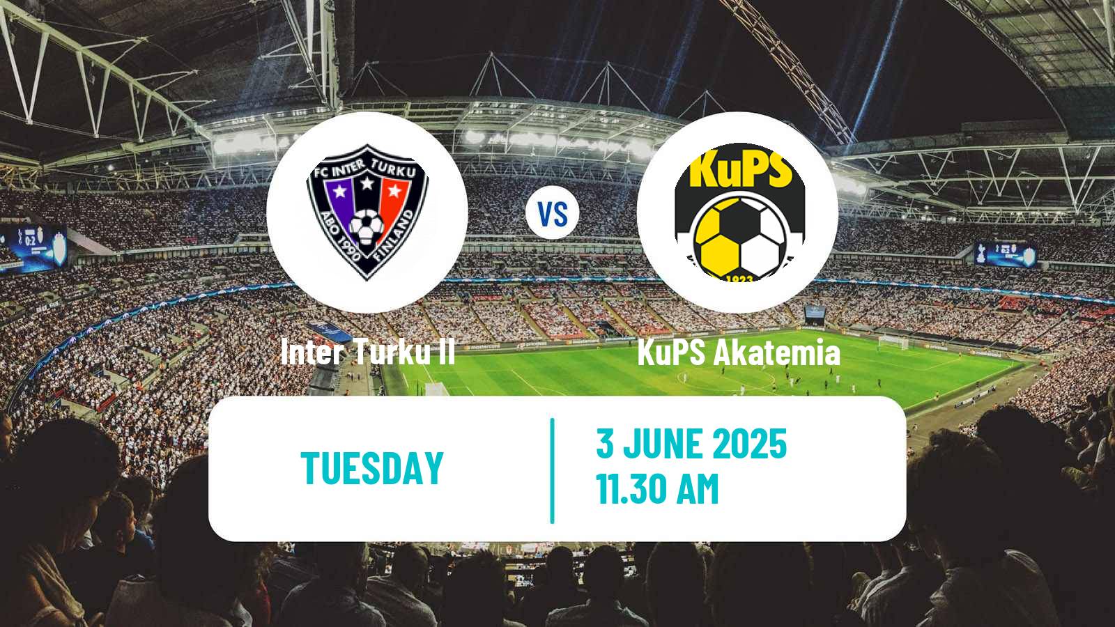 Soccer Finnish Ykkonen Inter Turku II - KuPS Akatemia