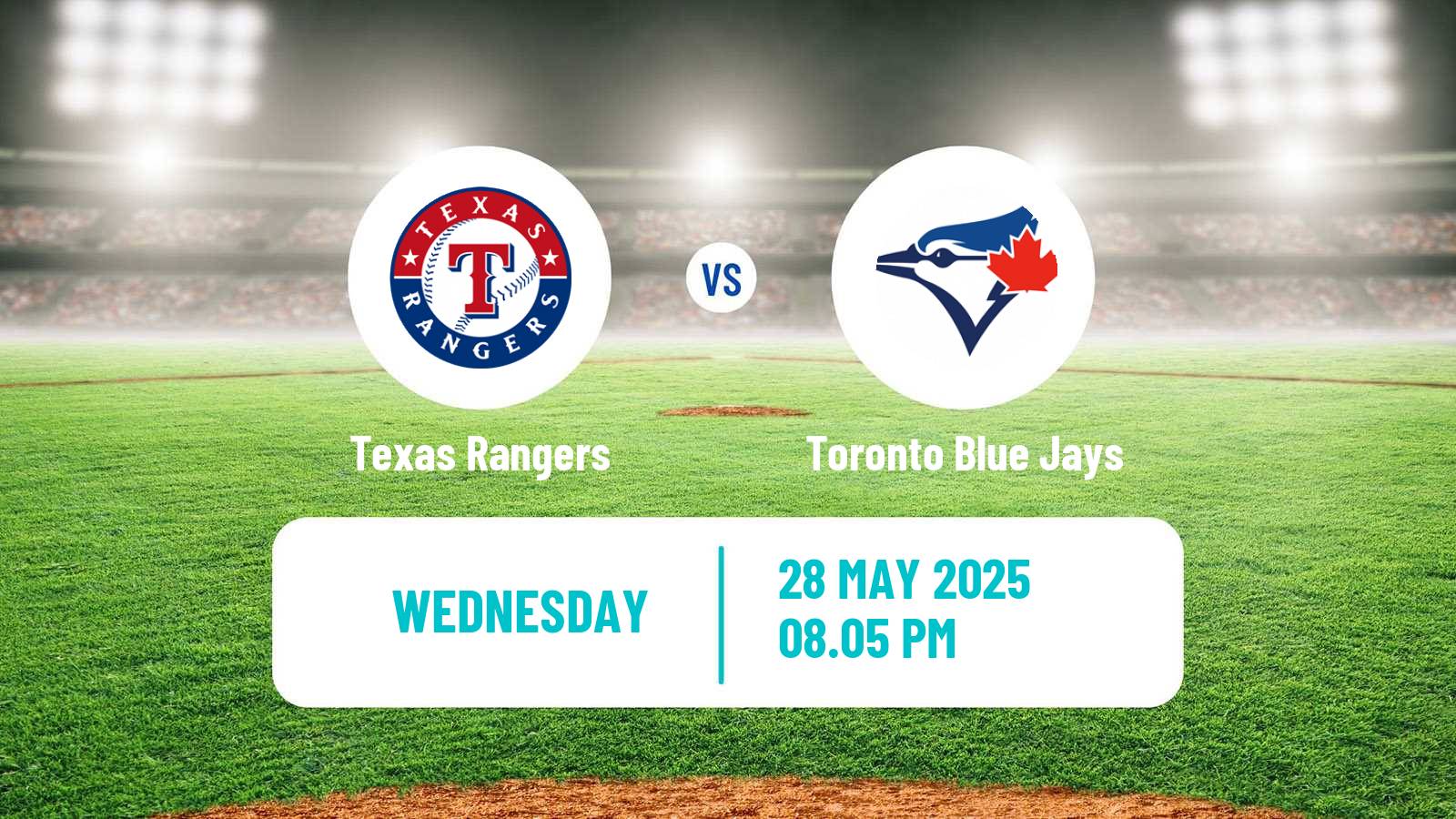 Baseball MLB Texas Rangers - Toronto Blue Jays