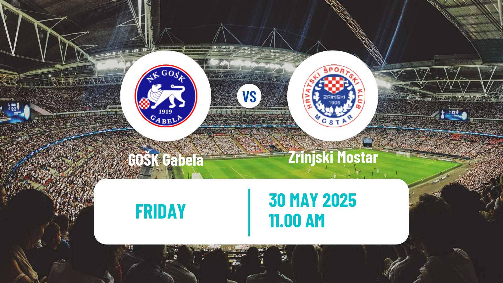 Football Bosnian Premier League GOŠK Gabela - Zrinjski Mostar