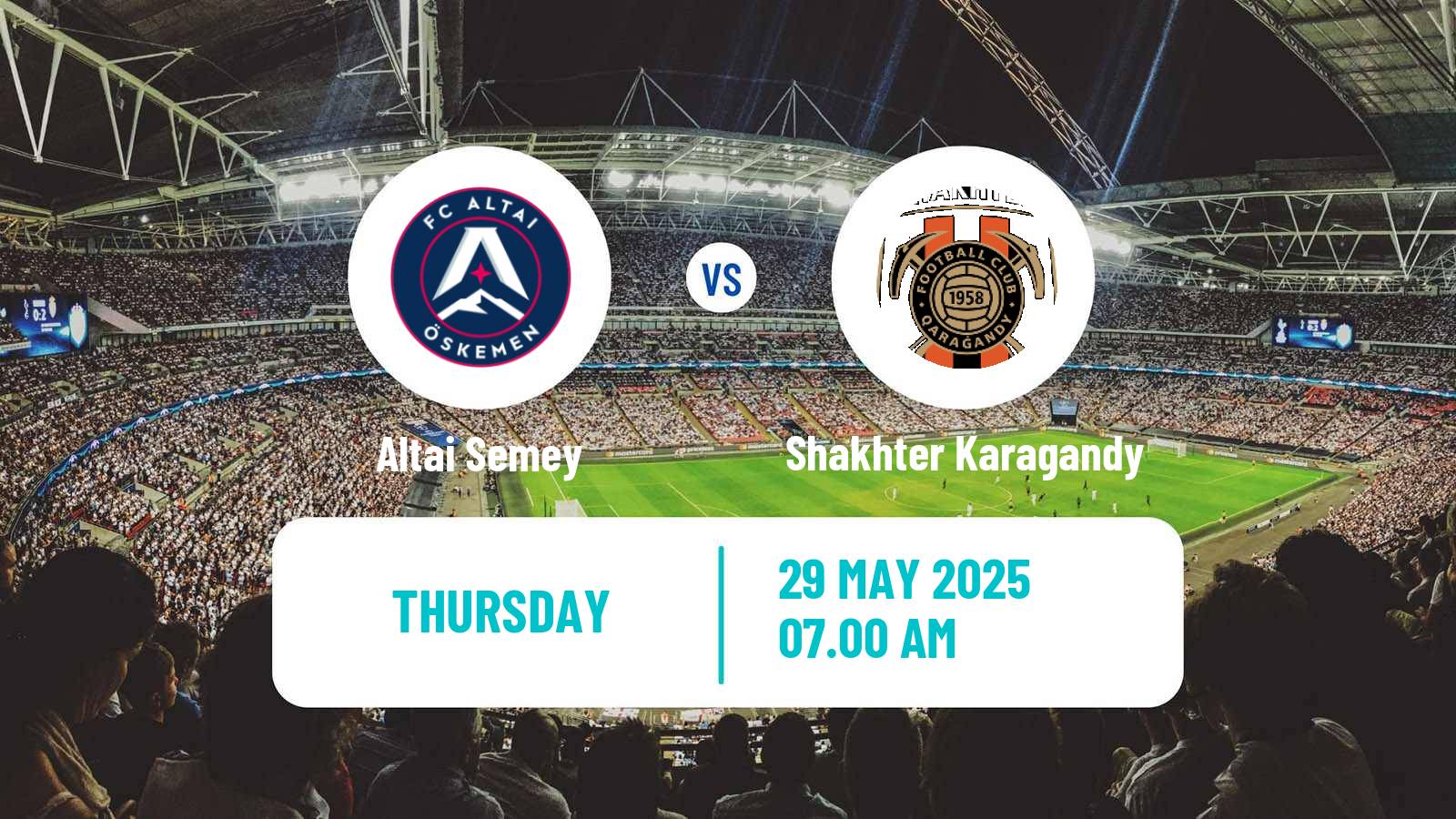 Soccer Kazakh First Division Altai Semey - Shakhter Karagandy