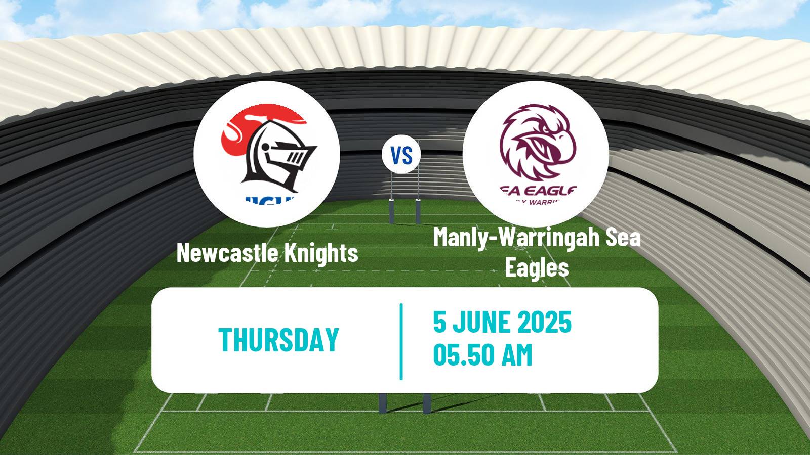Rugby league Australian NRL Newcastle Knights - Manly-Warringah Sea Eagles