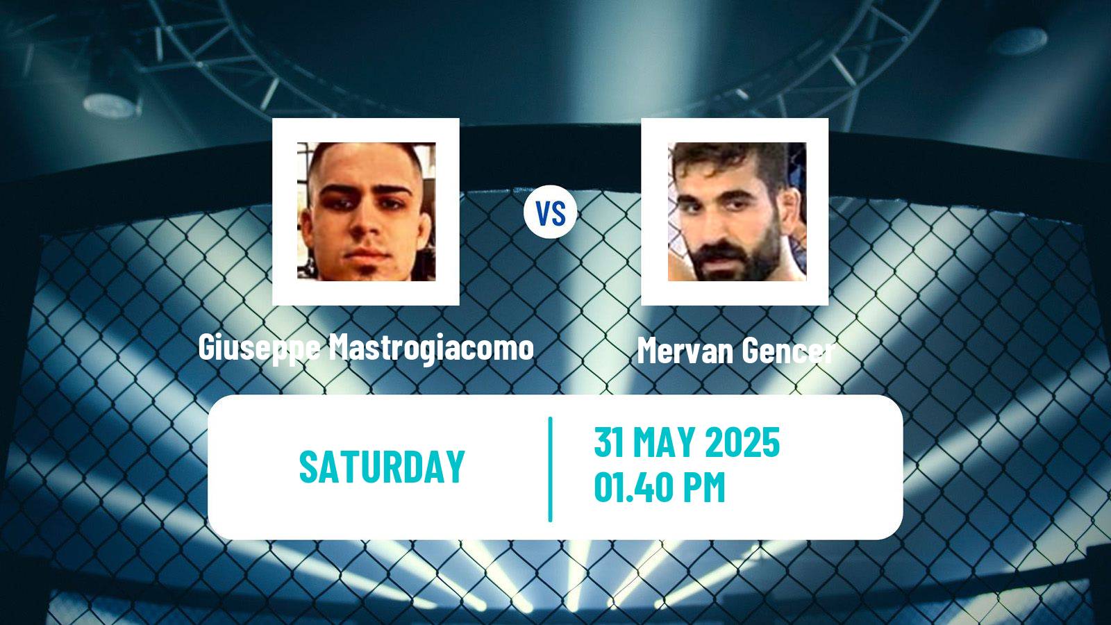 MMA Featherweight Cage Warriors Men Giuseppe Mastrogiacomo - Mervan Gencer