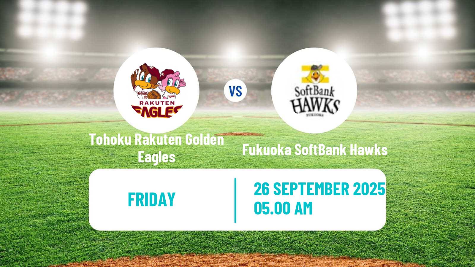 Baseball NPB Tohoku Rakuten Golden Eagles - Fukuoka SoftBank Hawks