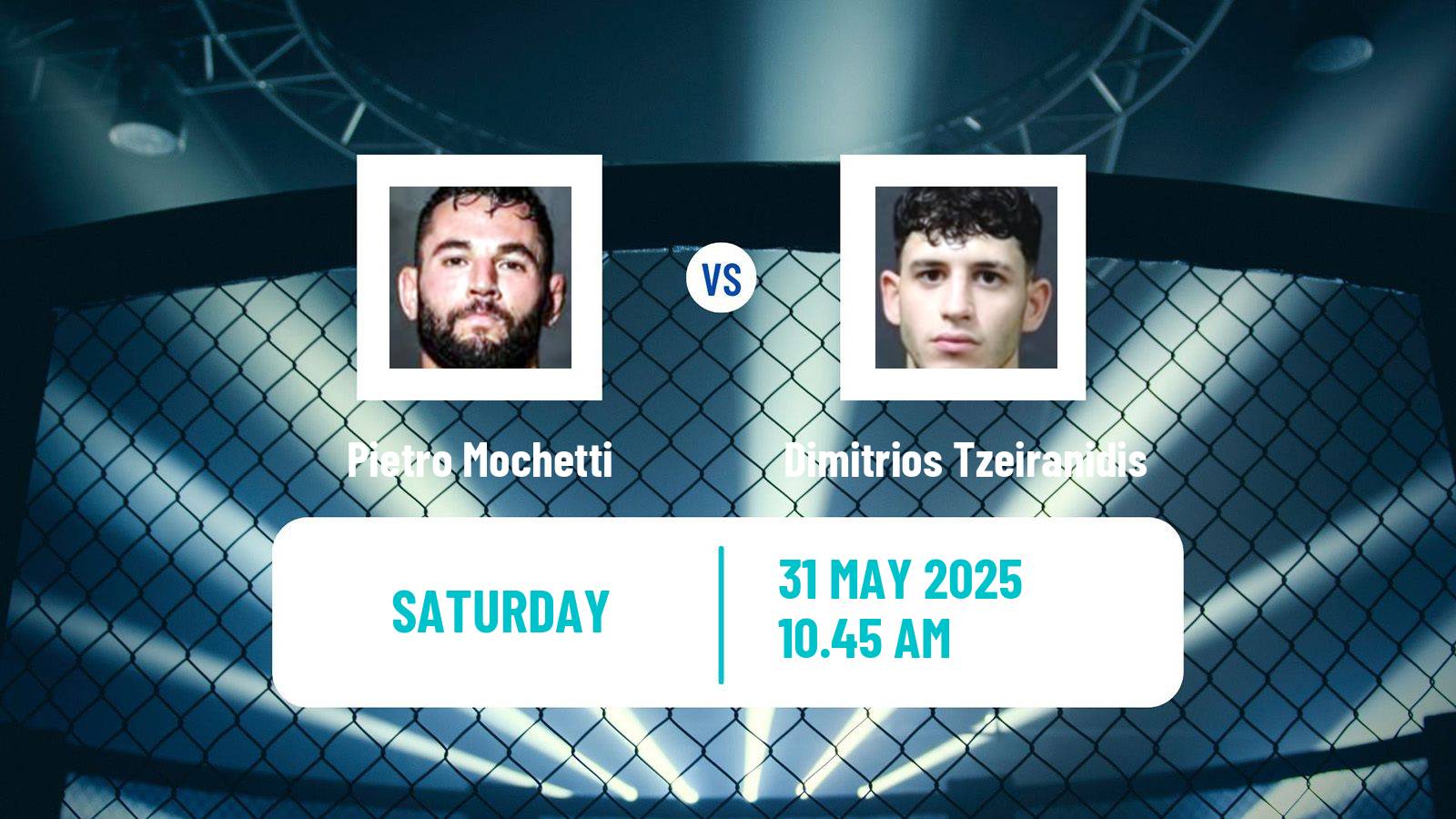 MMA Bantamweight Cage Warriors Men Pietro Mochetti - Dimitrios Tzeiranidis