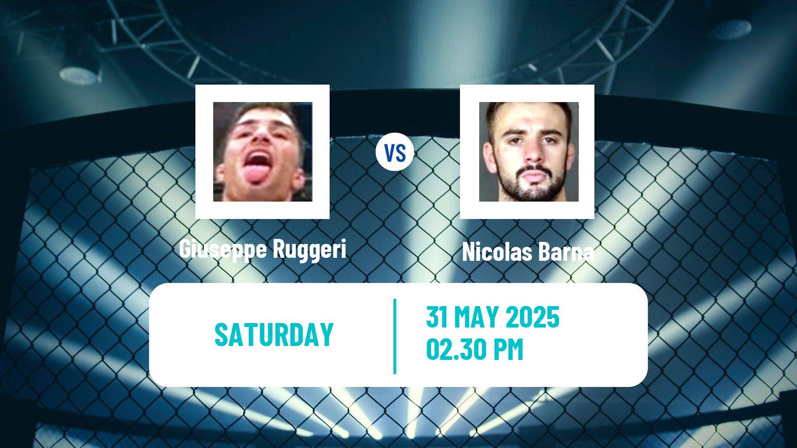 MMA Featherweight Cage Warriors Men Giuseppe Ruggeri - Nicolas Barna